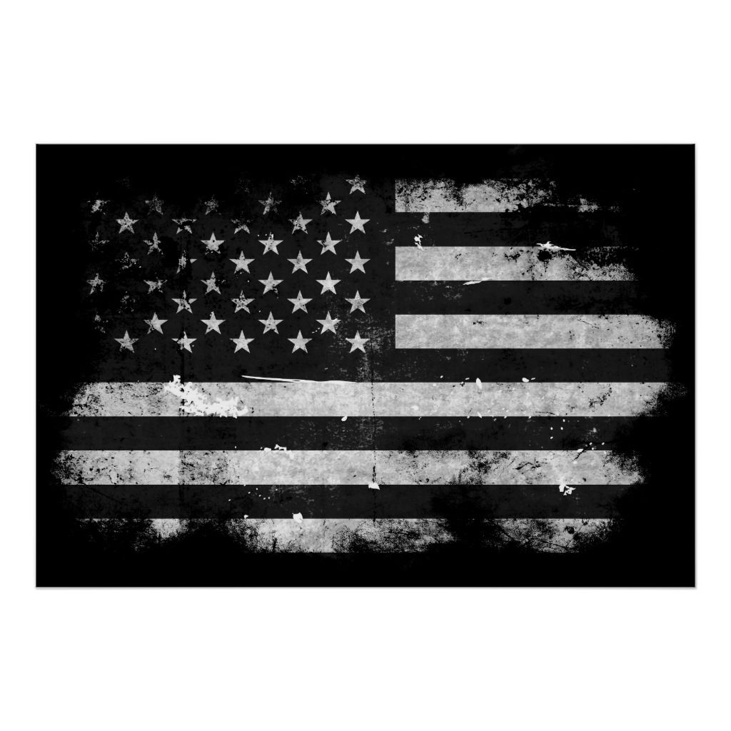 Black and White Grunge American Flag Poster. Zazzle. American flag wallpaper, Black and white flag, American flag photo