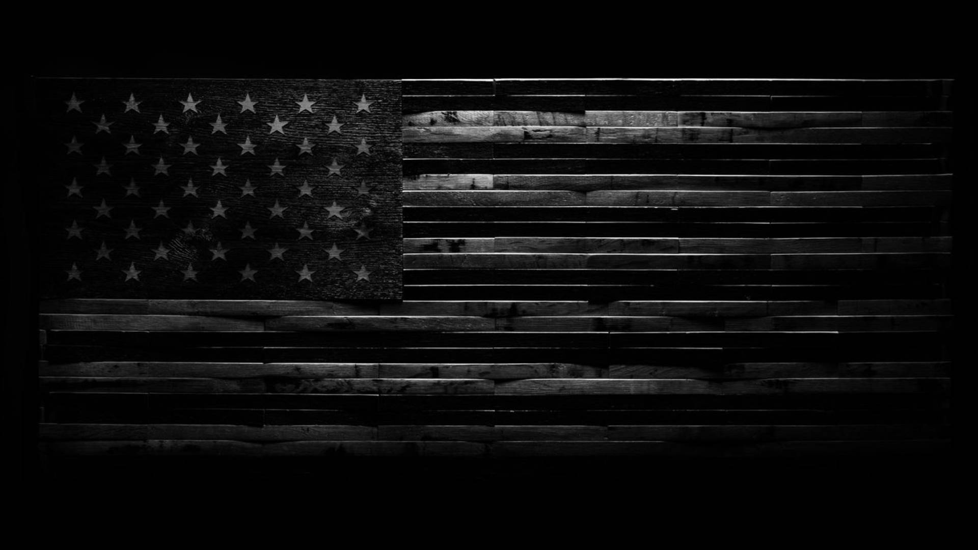 Download Black American Flag With White Stars Wallpaper
