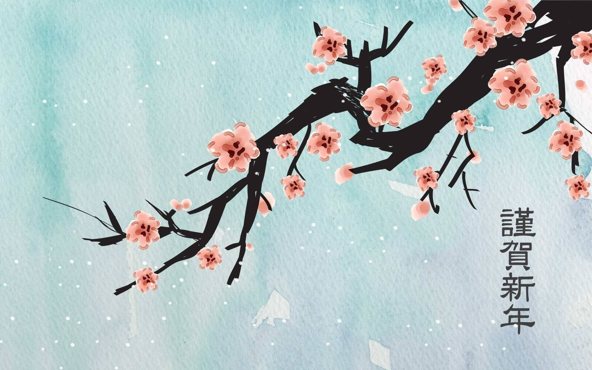 Download Refreshing and Elegant Cherry Blossom Art Wallpaper