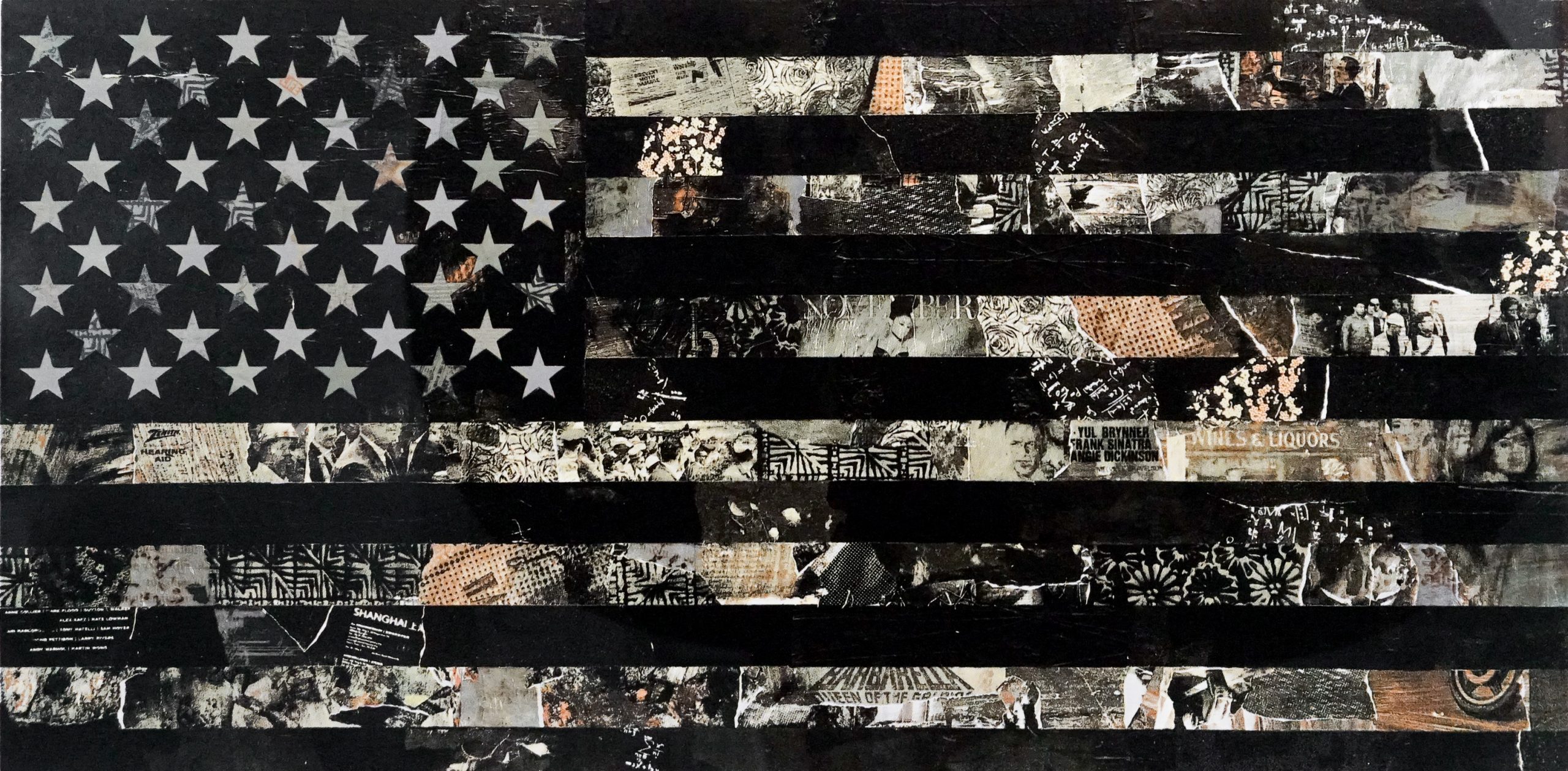 American Flag (Black) Canvas