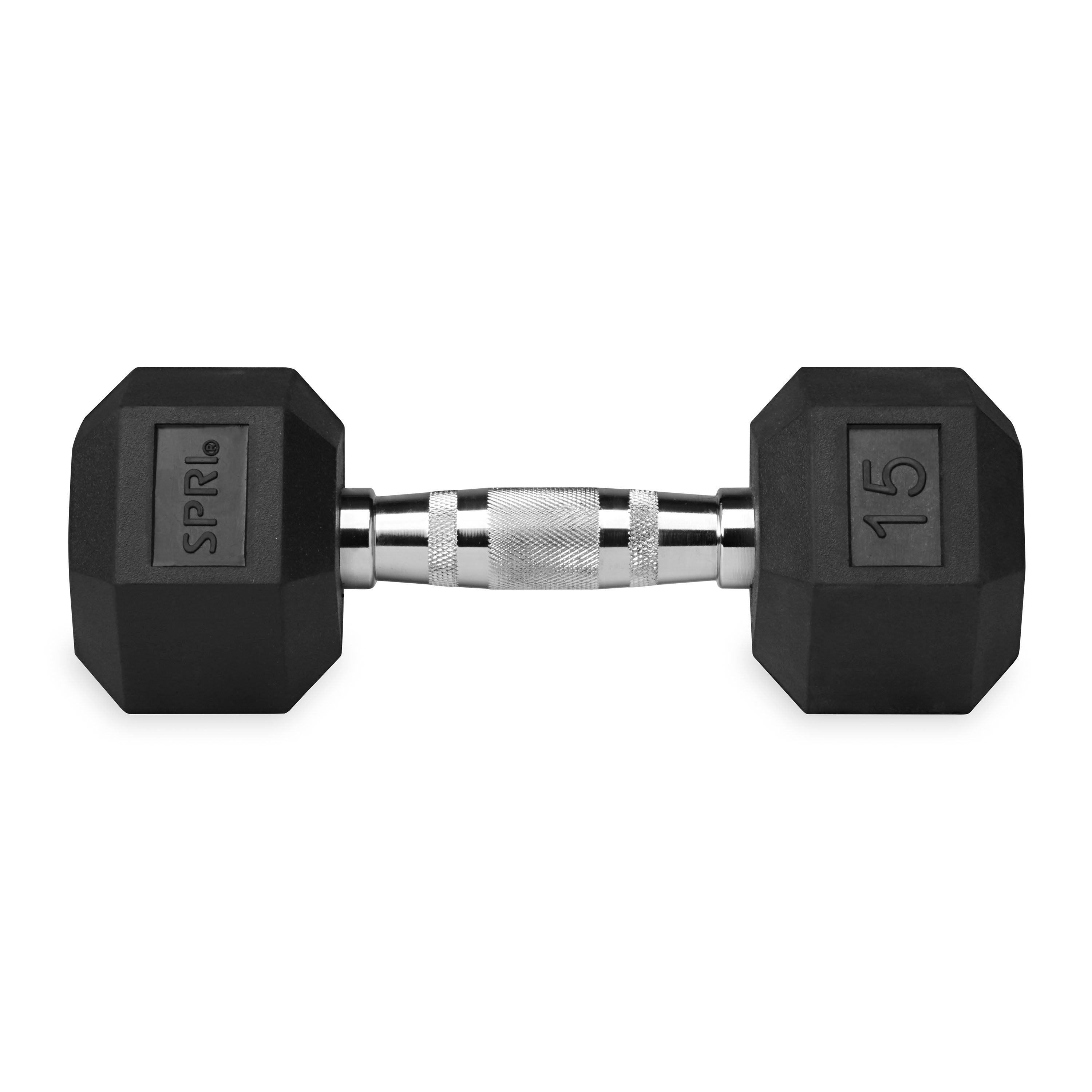 Deluxe 6 Sided Rubber Dumbbells 25 Lb. Pairs