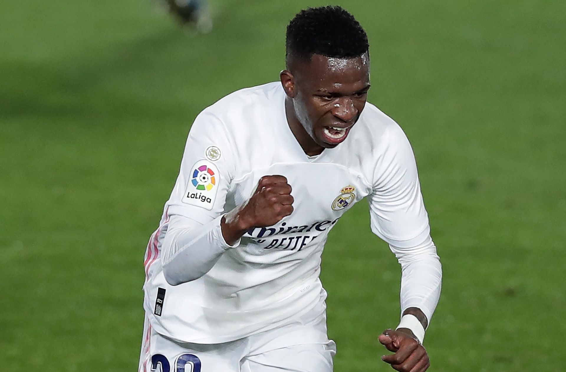 Vinicius reacts to his landmark Real Madrid goal