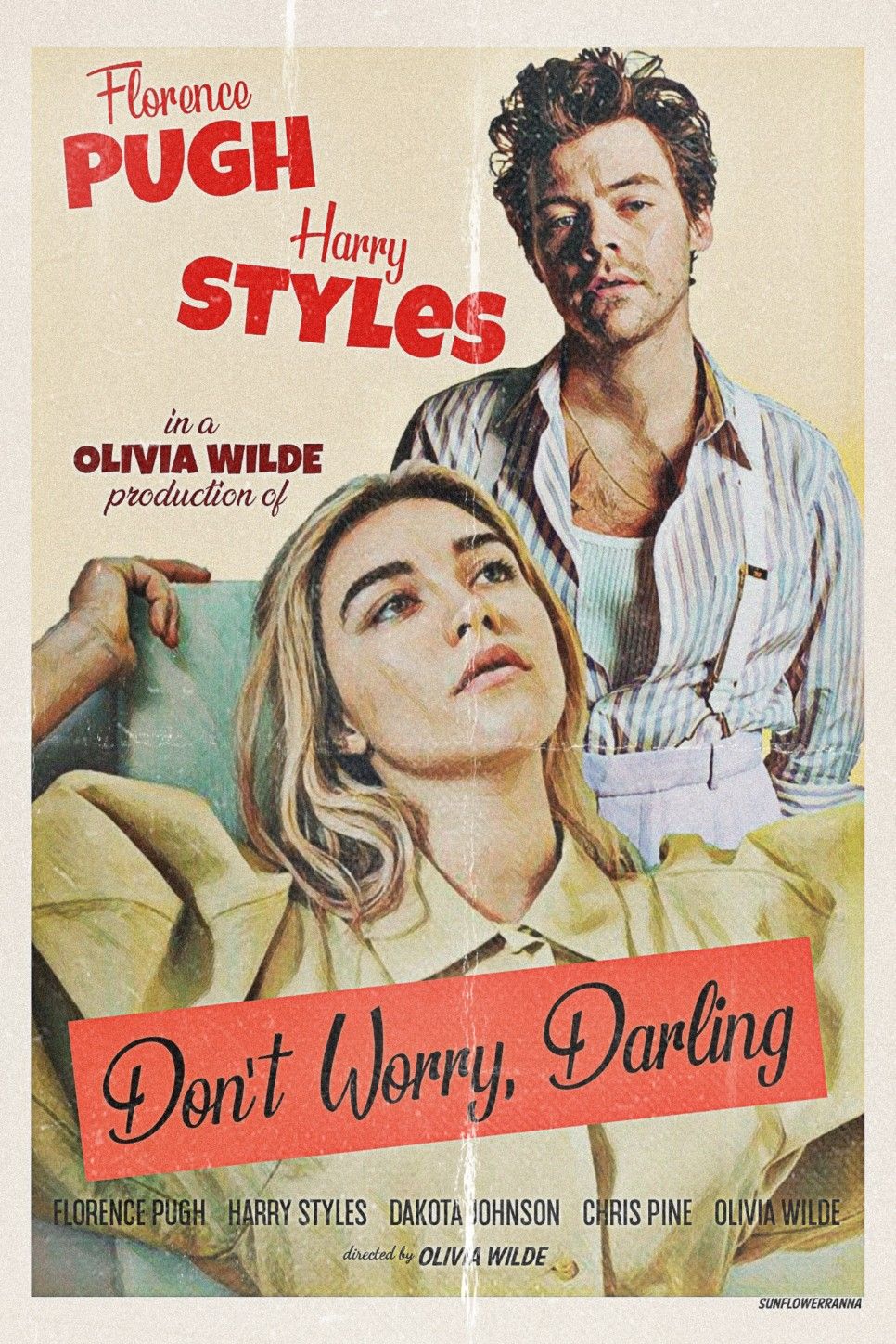 Harry Styles Florence Pugh Don't Worry Darling Movie Poster. Harry styles poster, Harry styles wallpaper, Darling movie