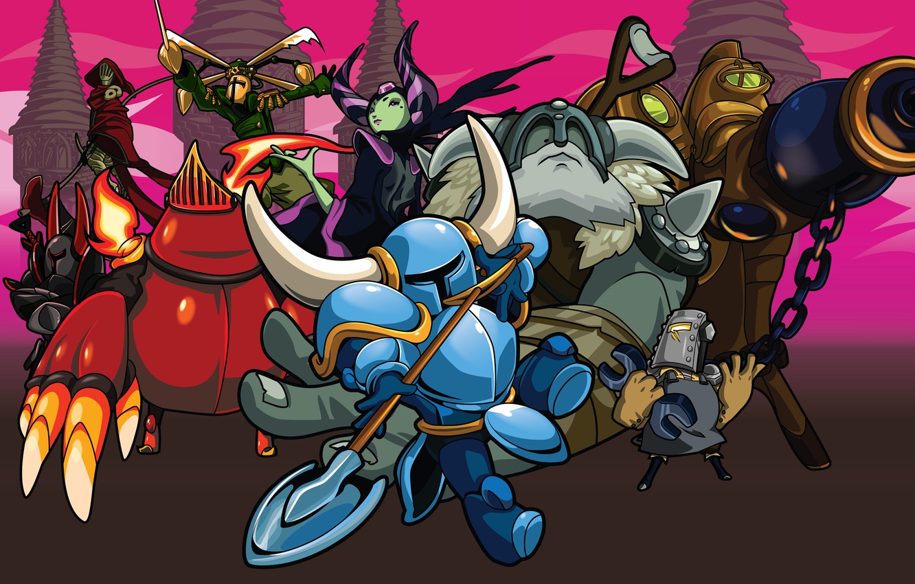 Wallpaper Games, Art, Platform, Retro, Cartoon, Character, Shovel Knight image for desktop, section игры