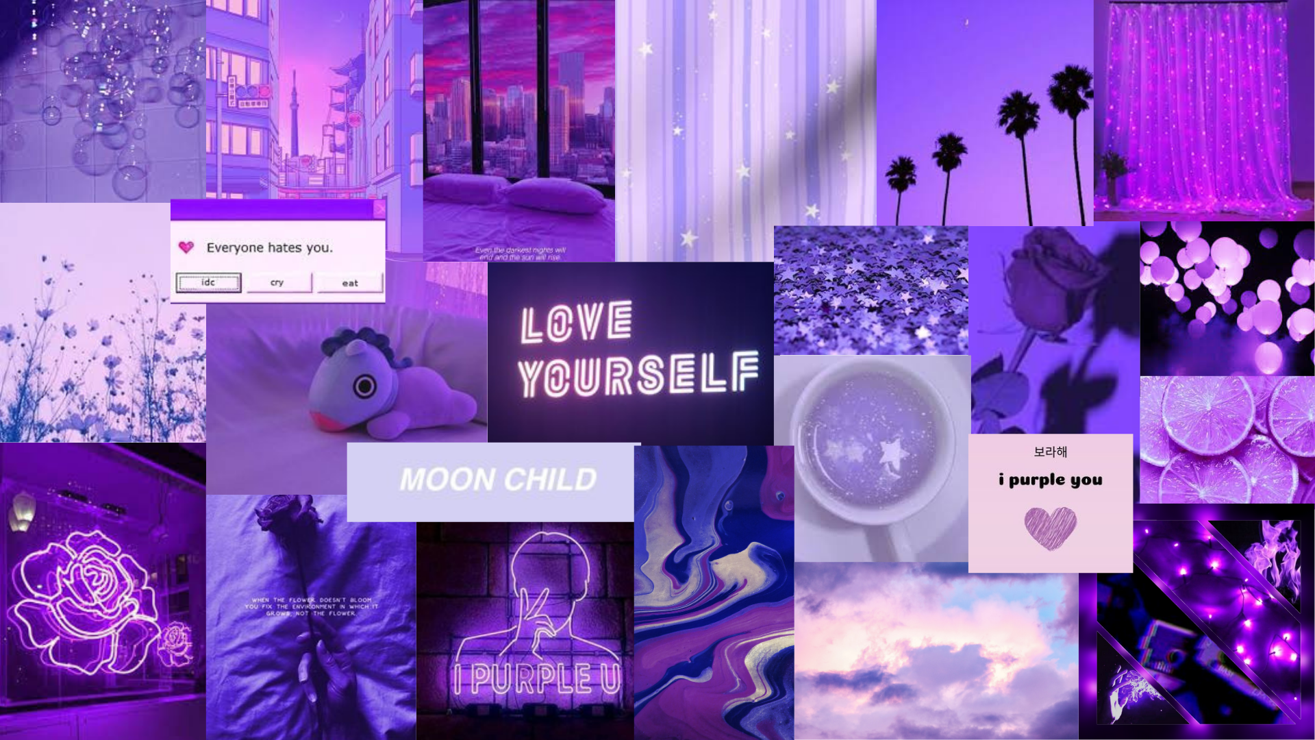 Download Purple Aesthetic Collage Love Yourself Wallpaper