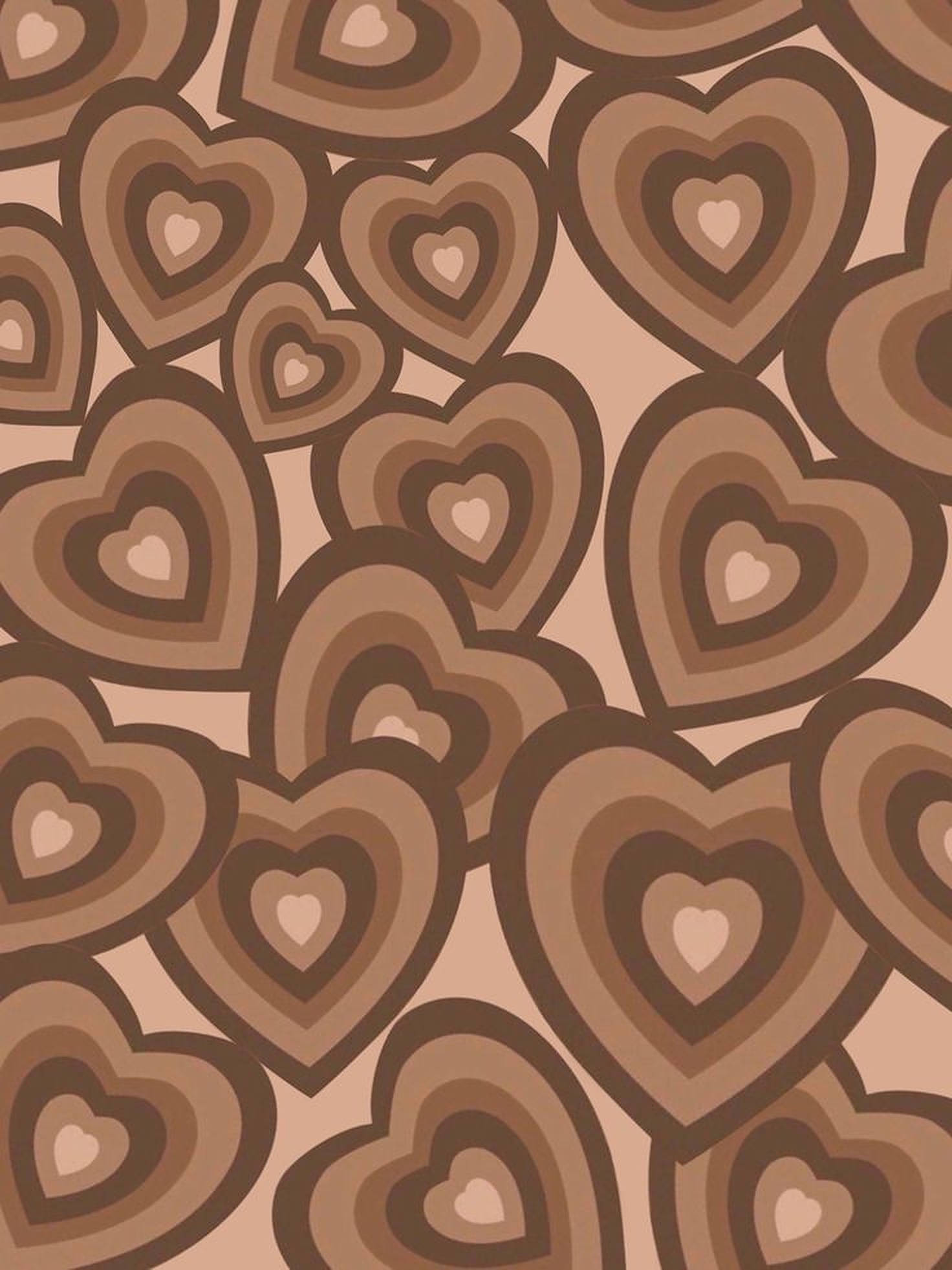 Premium Vector  Vector seamless pattern with boho hearts cute love  background brown hearts