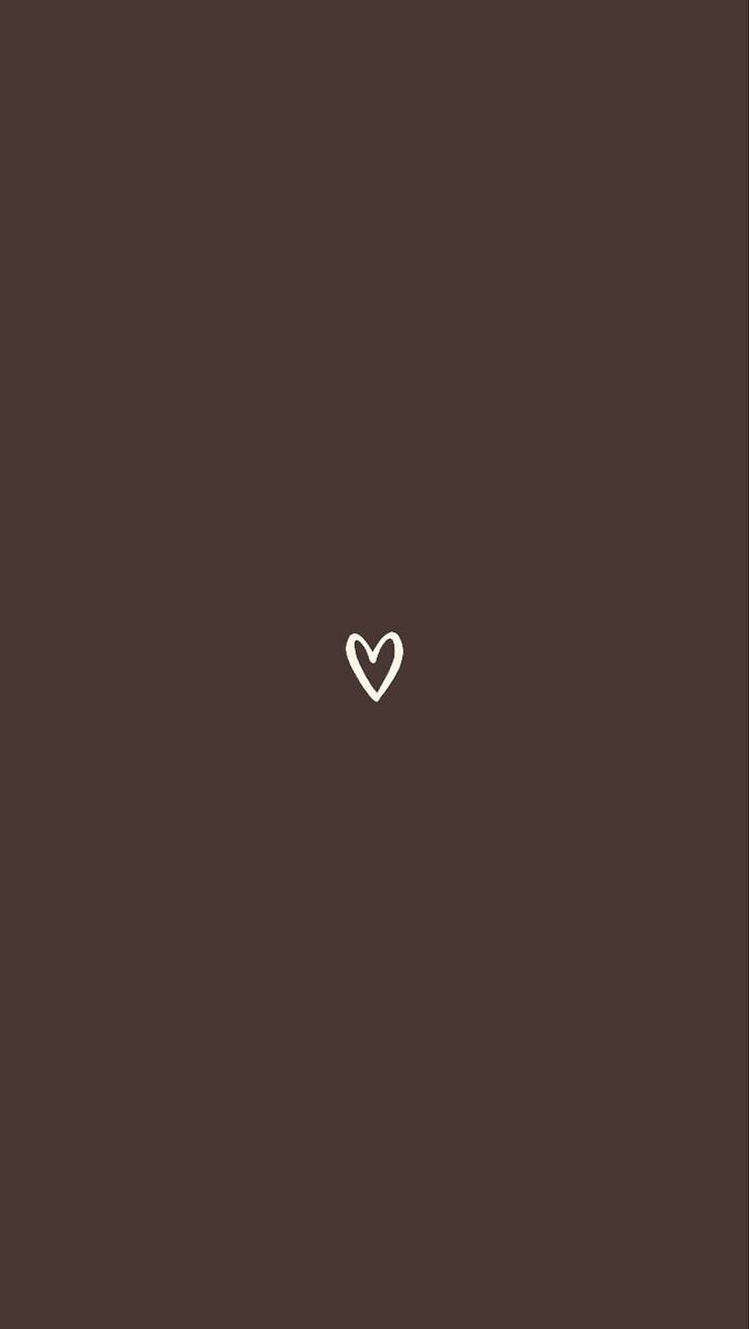 Download Brown Heart Outline Wallpaper