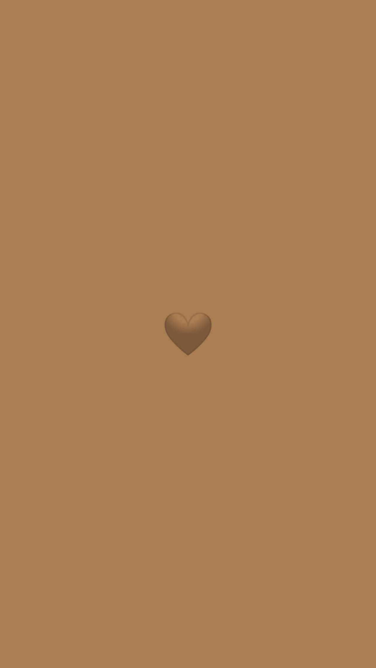 Download Brown Heart Phone Emoji Wallpaper