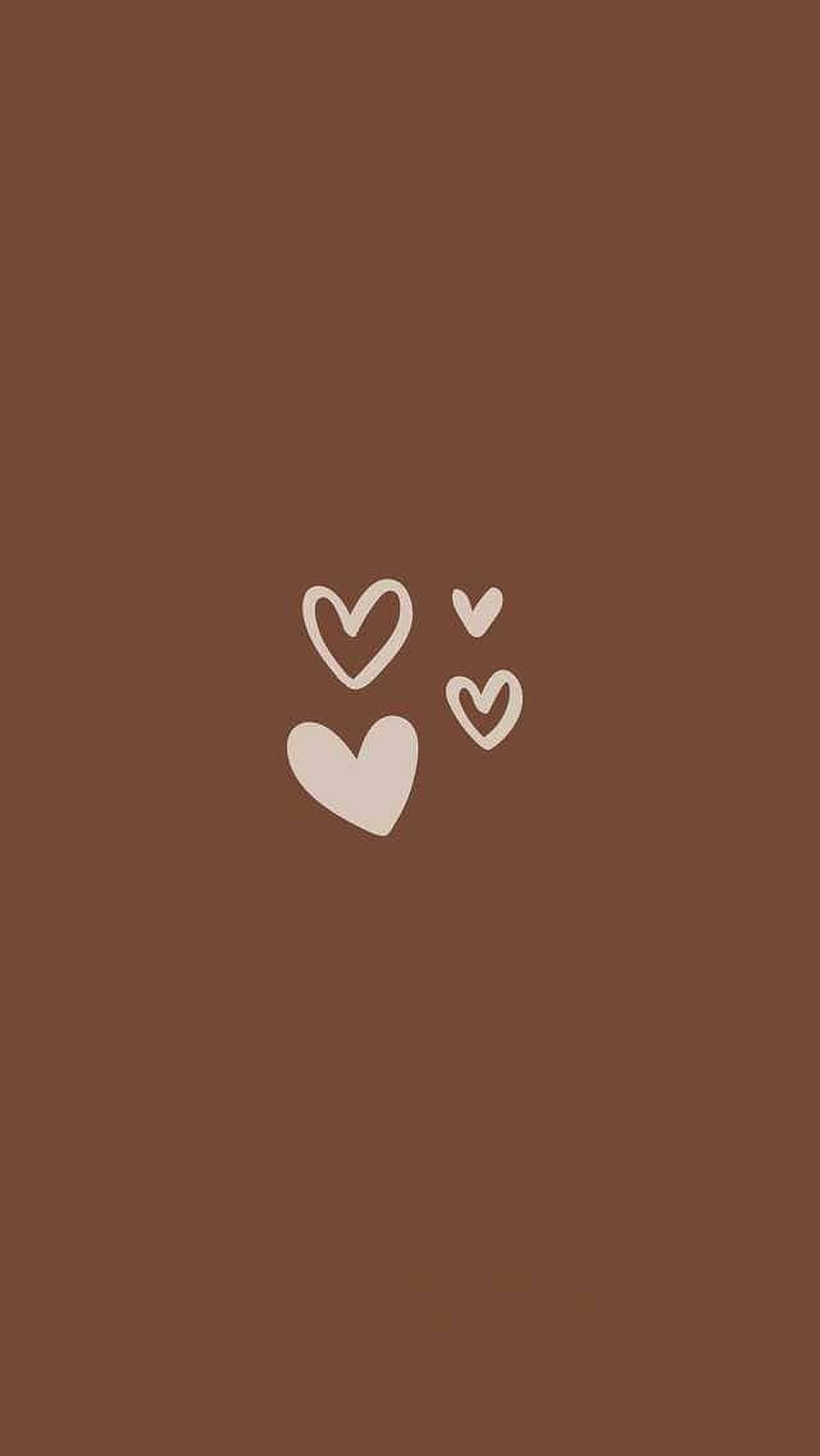 Download Cute Brown Hearts Wallpaper