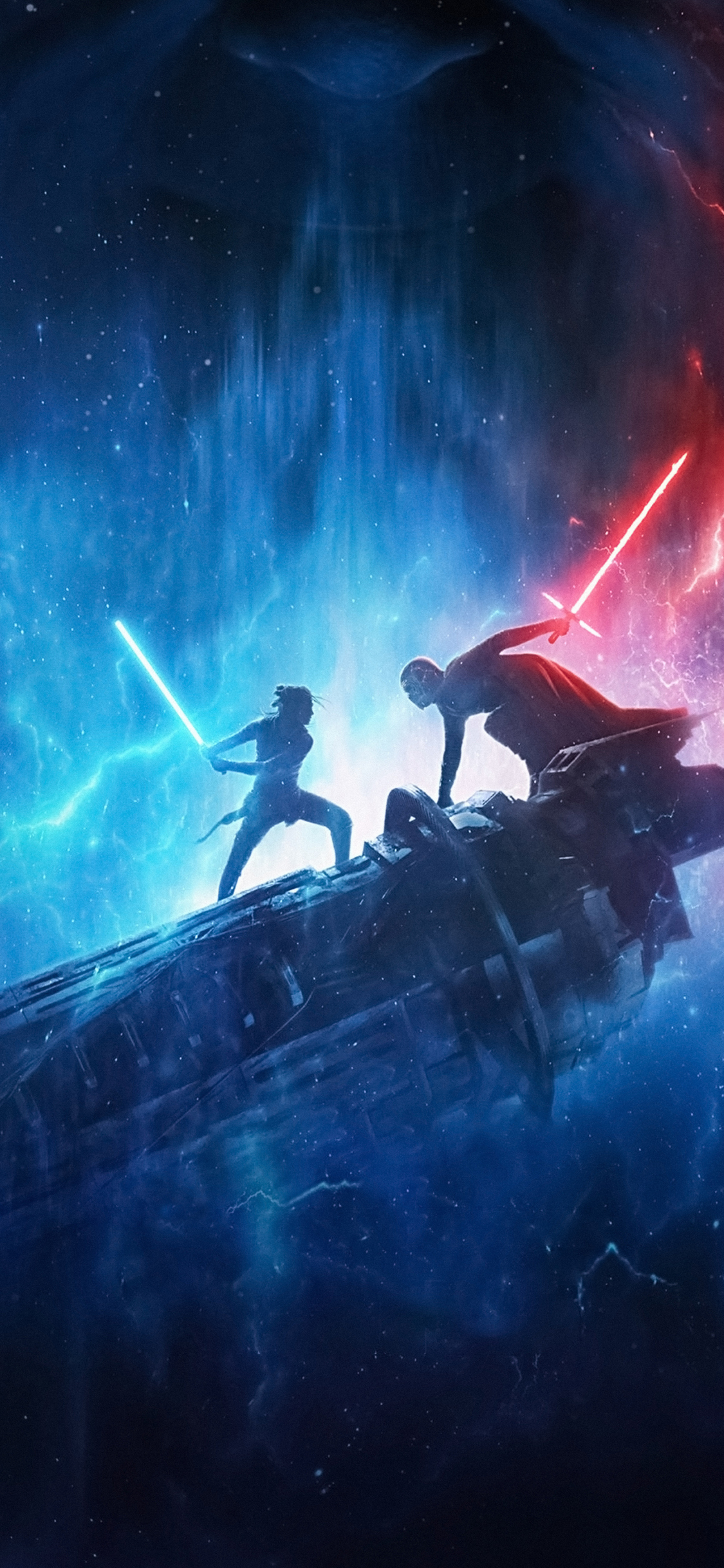 Download star wars: the rise of skywalker, kylo ren and rey, 2019 movie 1125x2436 wallpaper, iphone x, 1125x2436 HD image, background, 22371
