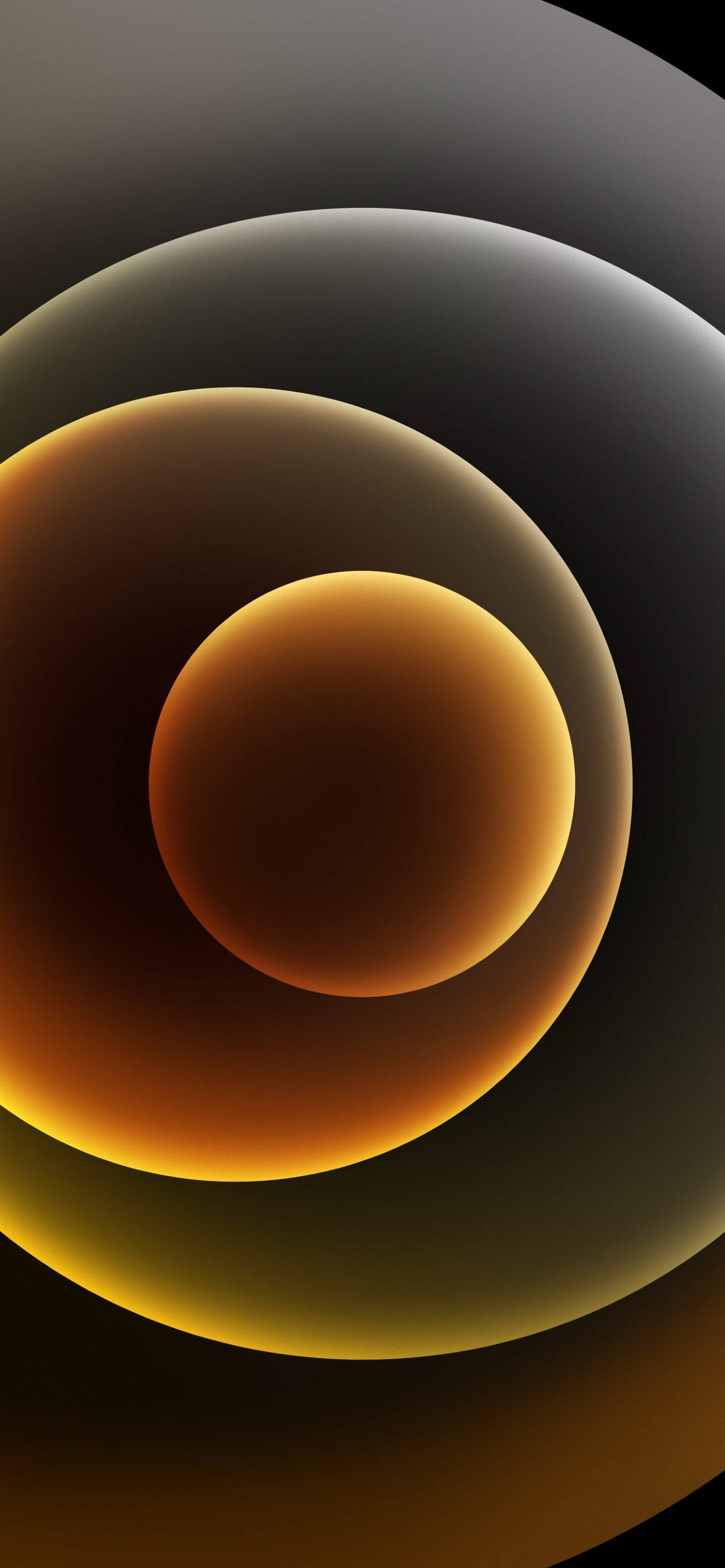 Download iPhone 13 Yellow Abstract Circles Wallpaper