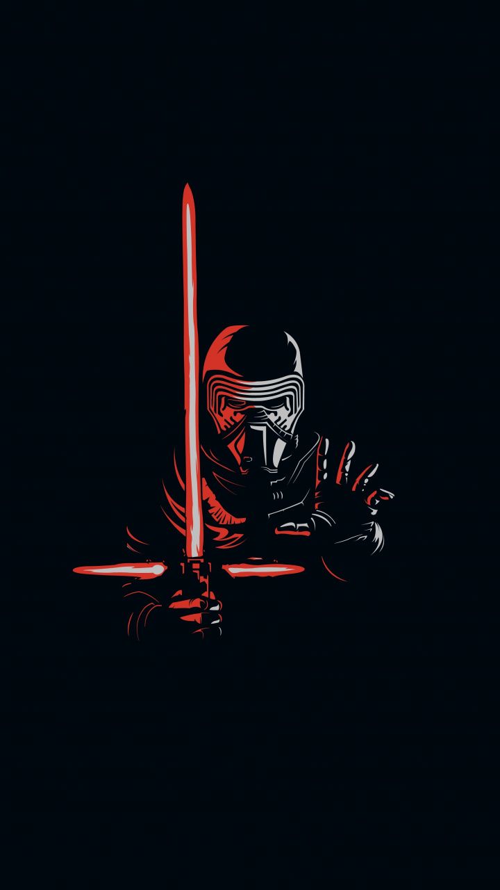Kylo Ren, minimal, artwork, villain, star wars wallpaper. Star wars wallpaper, Star wars image, Star wars background