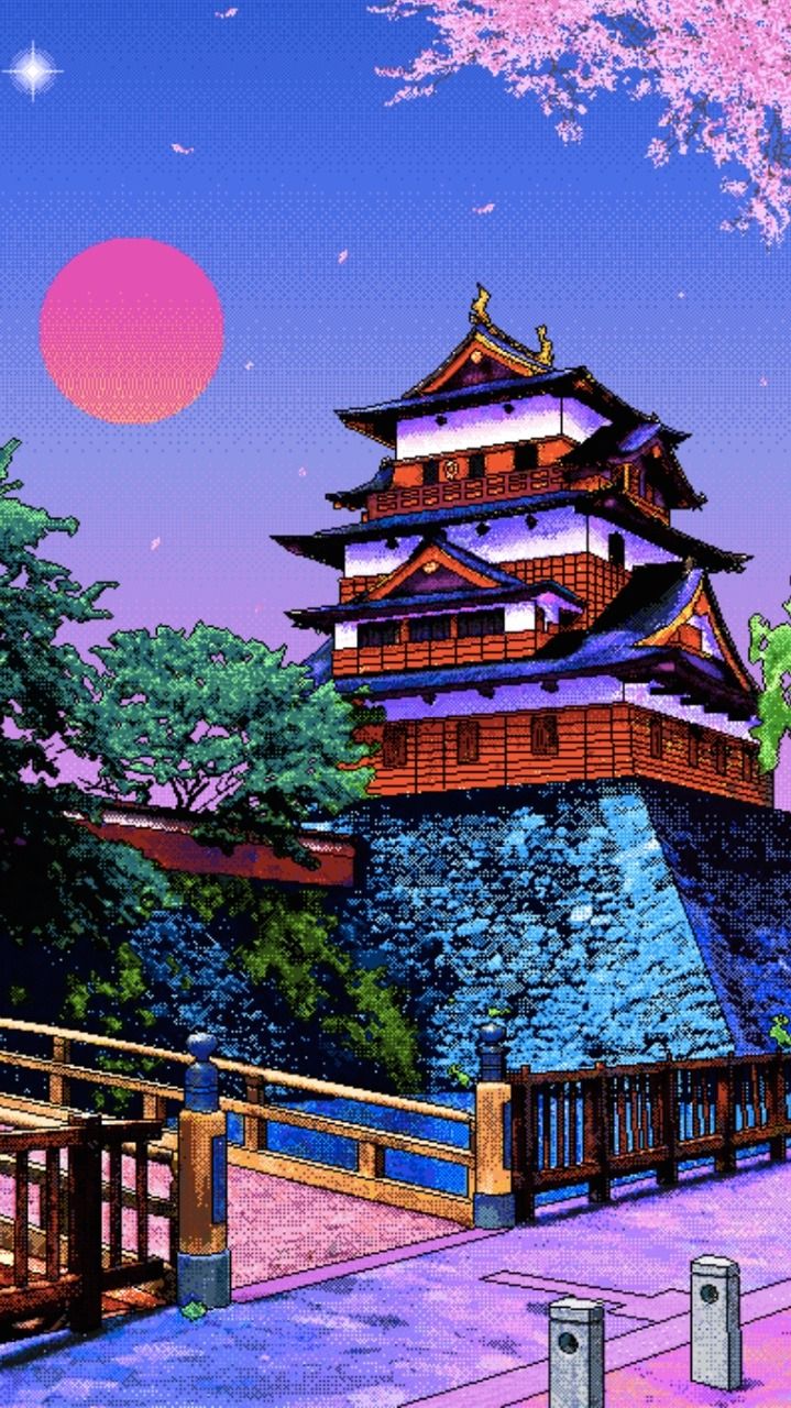 pixel art wallpaper. Obras de arte en japón, Fondos japon, Ilustración de paisaje