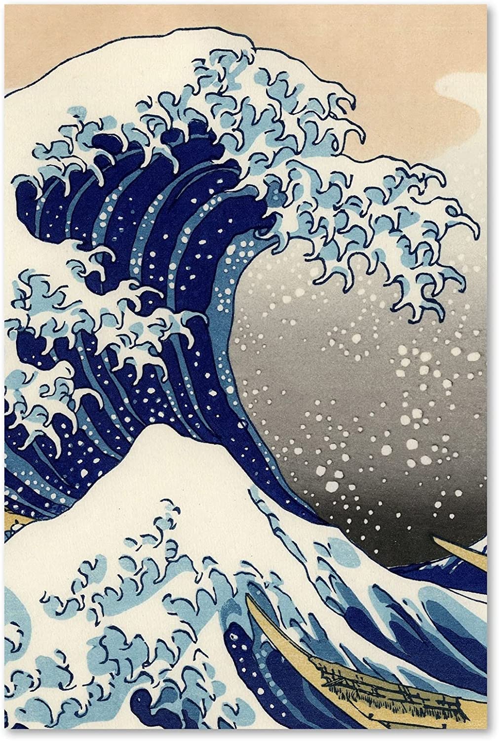 Canvas Art Print The Great Wave Off Kanagawa Canvas Print Wall Painting Classic Mural Poster Giclee Artwork Picture Modern Home Decor For Living Room Bedroom Office Unframed 12x18 in: Posters