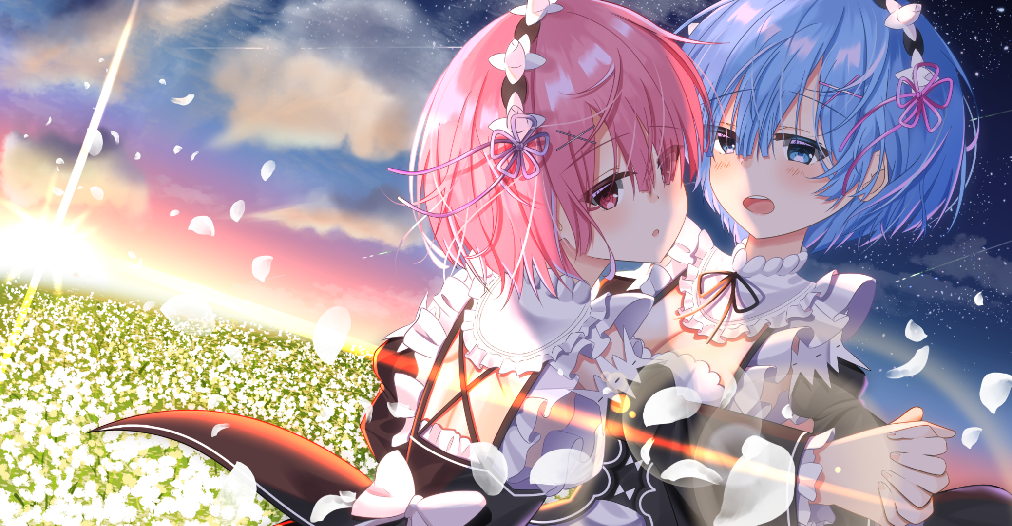 Re:ZERO -Starting Life In Another World- HD Wallpaper, Sunset, Ram ( Re:ZERO), Rem (Re:ZERO) Gallery HD Wallpaper