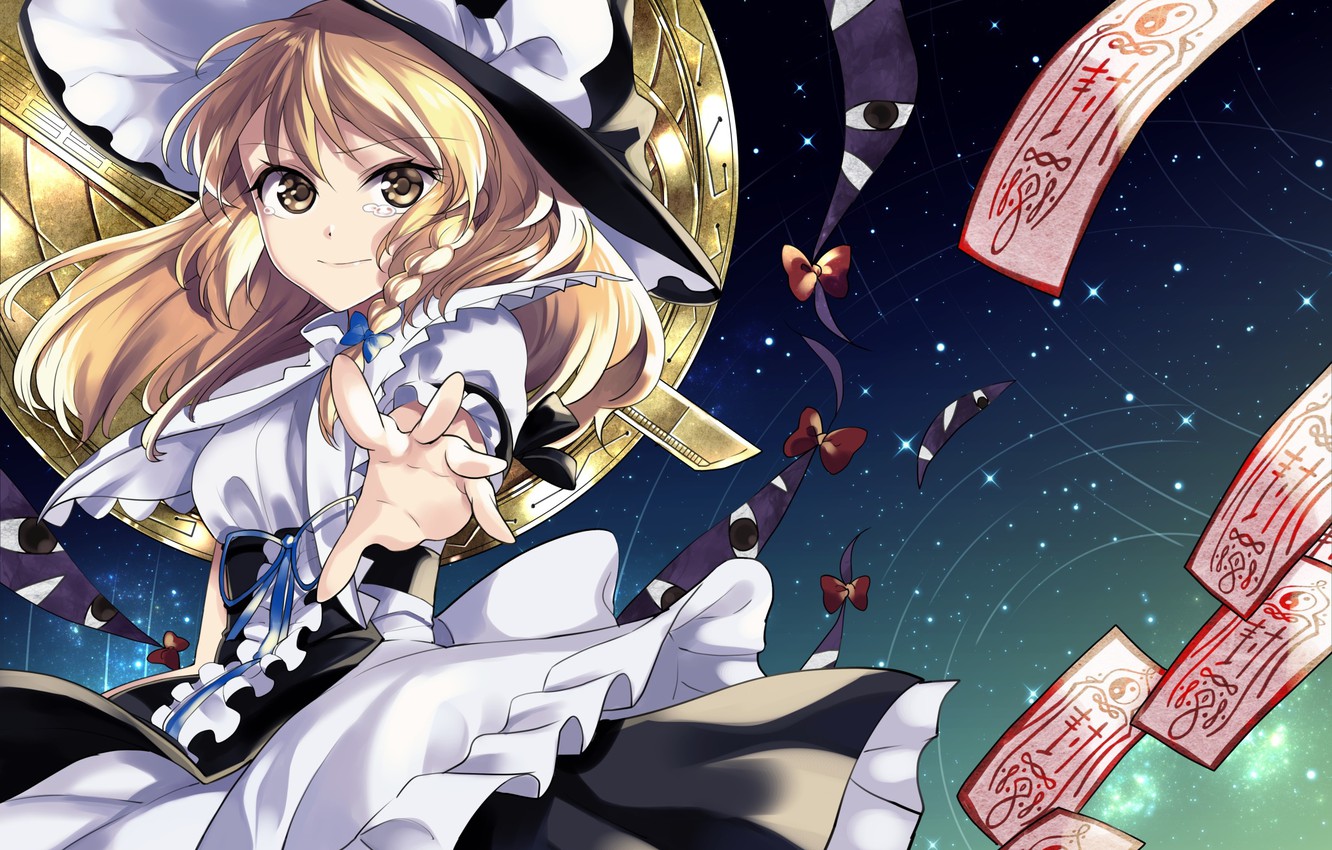 Wallpaper look, anime, girl, touhou, kirisame marisa, Touhou image for desktop, section прочее