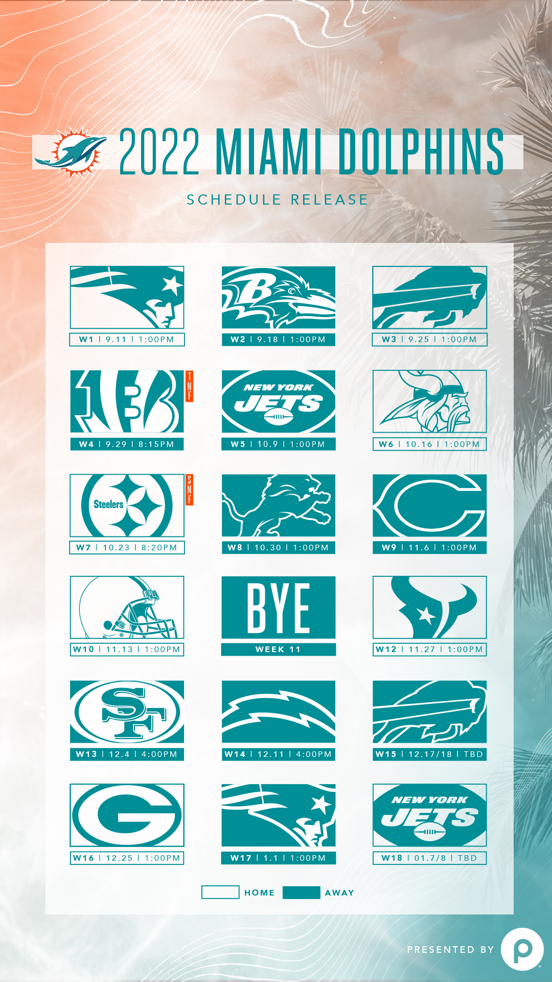 dolphins home games 2022
