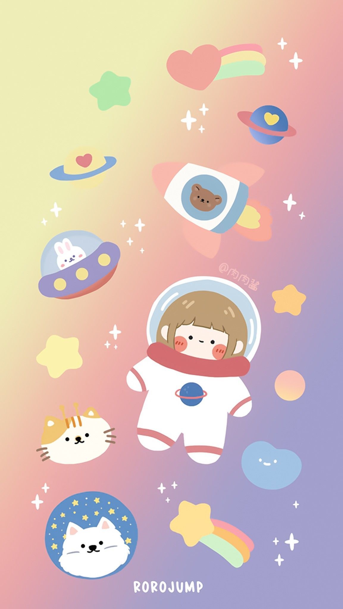 image By 绵蓿 On Rorojump. Cute galaxy wallpaper, iPhone wallpaper kawaii, Cute doodle art