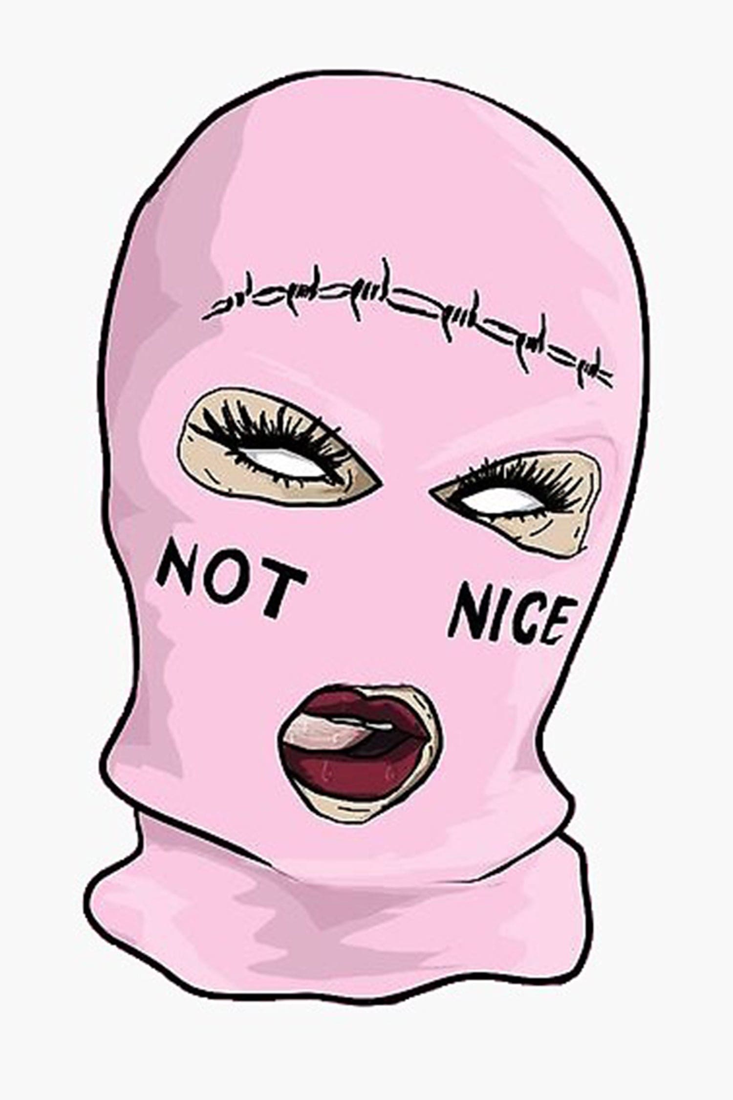 Rose Not Nice Stitches Three Holes Ski Mask