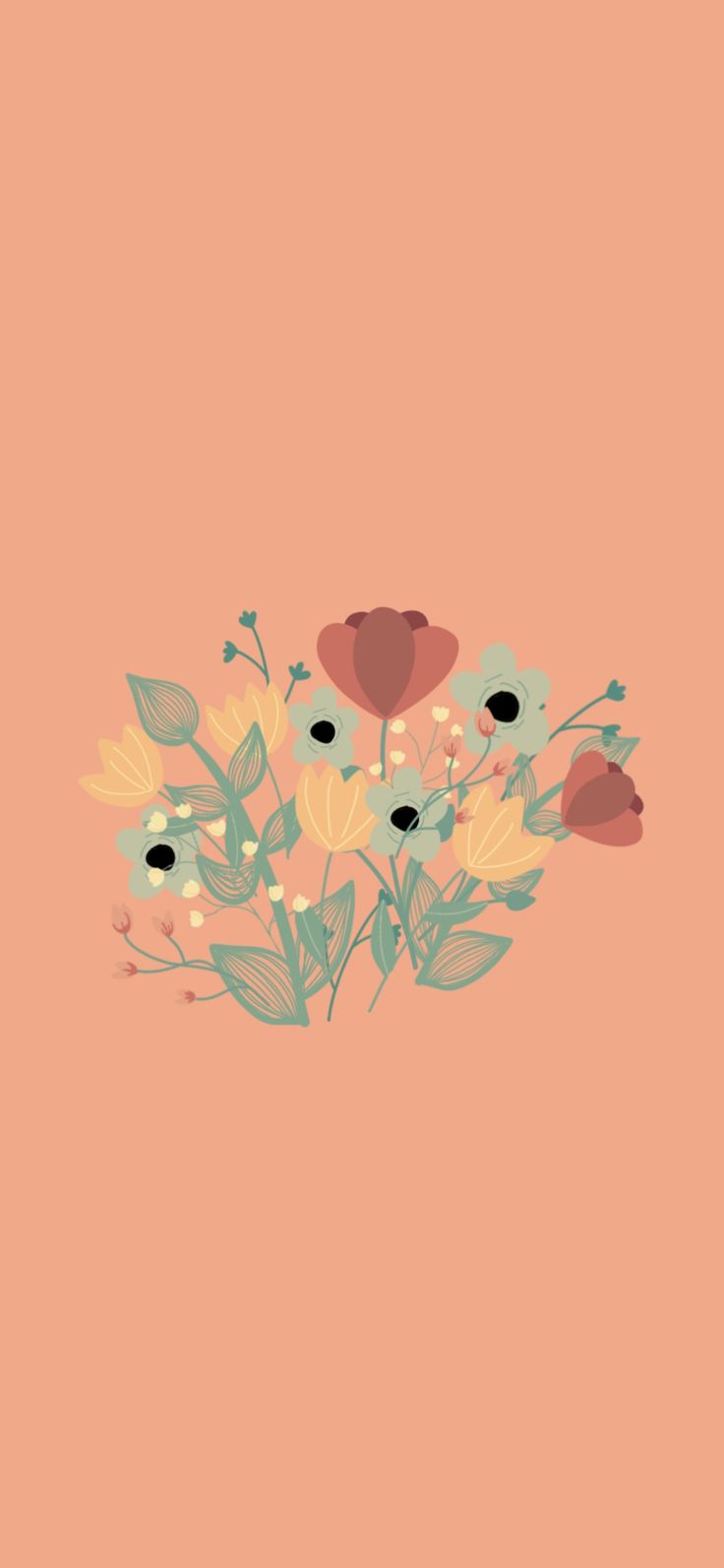 wallpaper #iphonewallpaper #flowers #floral #drawing #procreate #spring. Floral wallpaper iphone, iPhone wallpaper pattern, Aesthetic iphone wallpaper