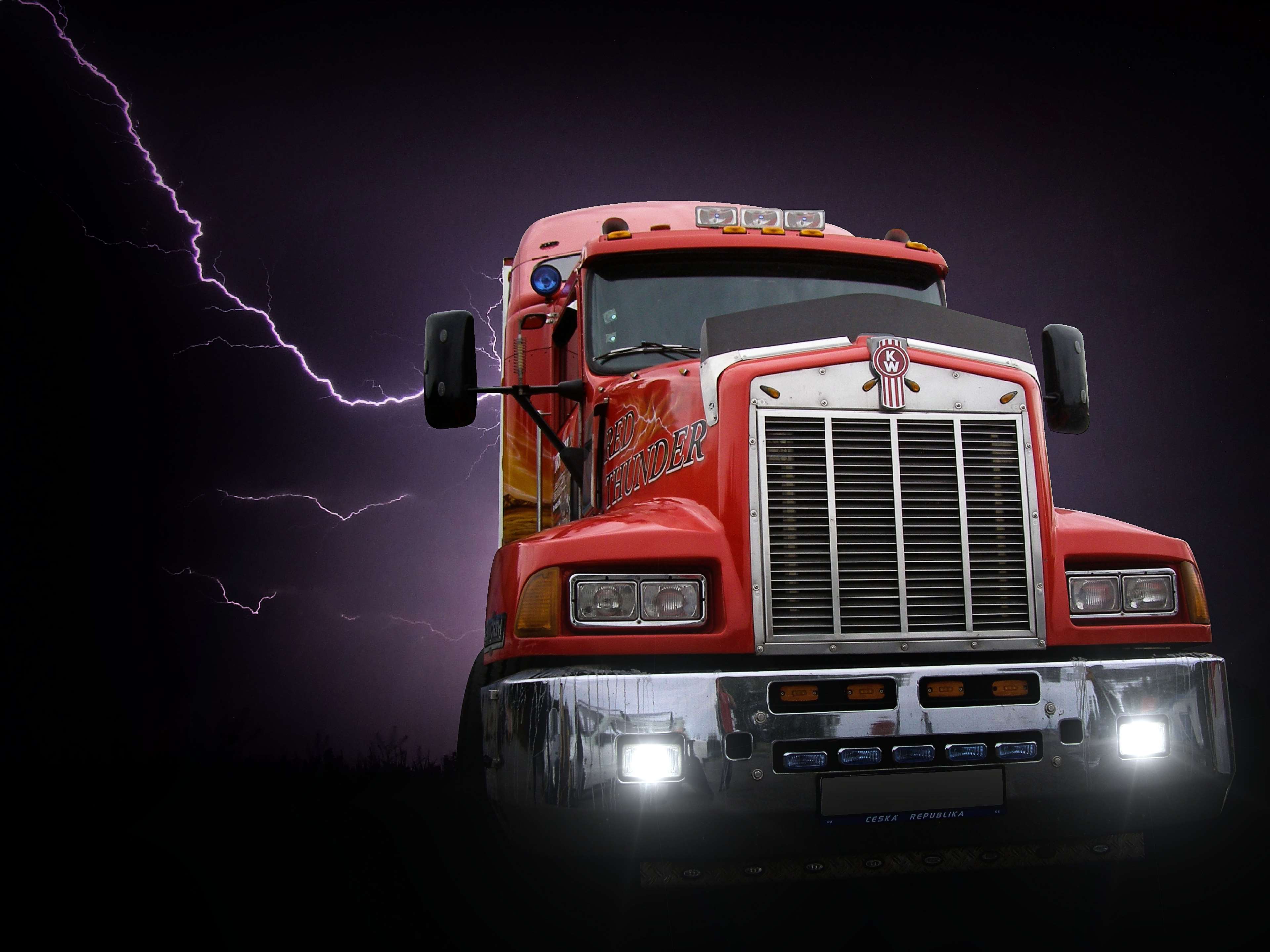 background, cargo, collage, dark, flash, night, poster, red, storm, transformer, transport, truck, wallpaper 4k wallpaper Gallery HD Wallpaper