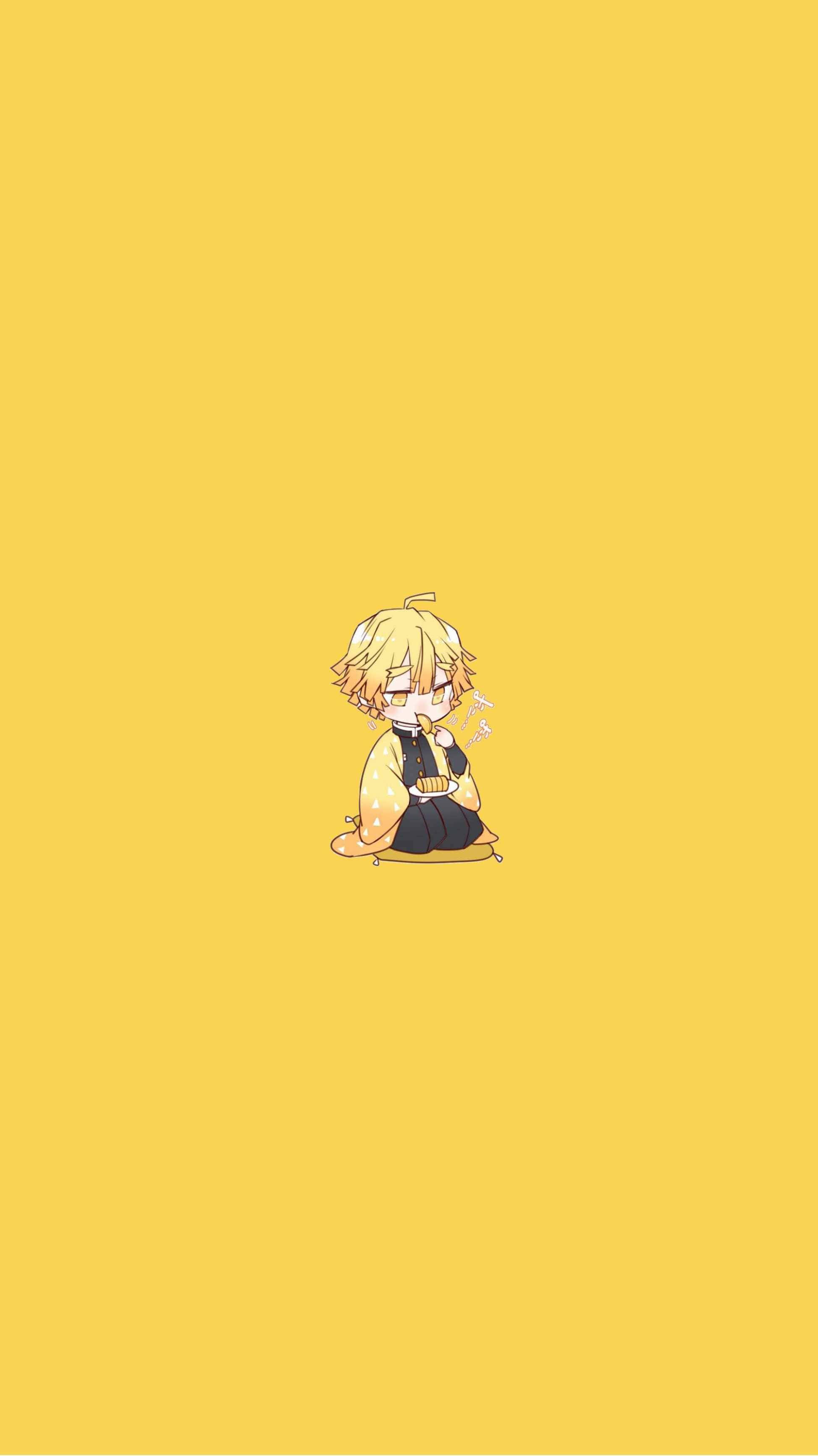 Download Zenitsu Pfp Minimalist Chibi Wallpaper