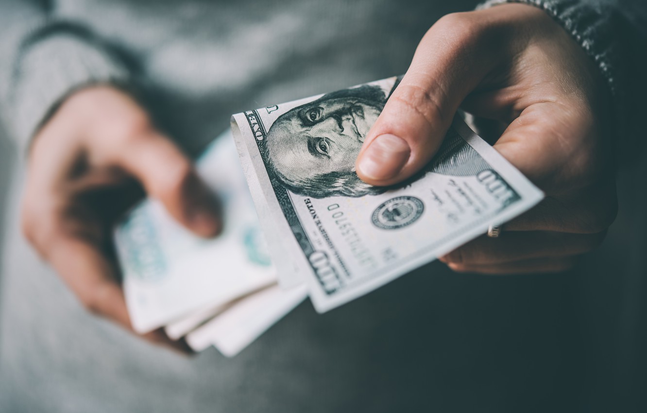 Wallpaper money, dollars, hand, paper image for desktop, section разное