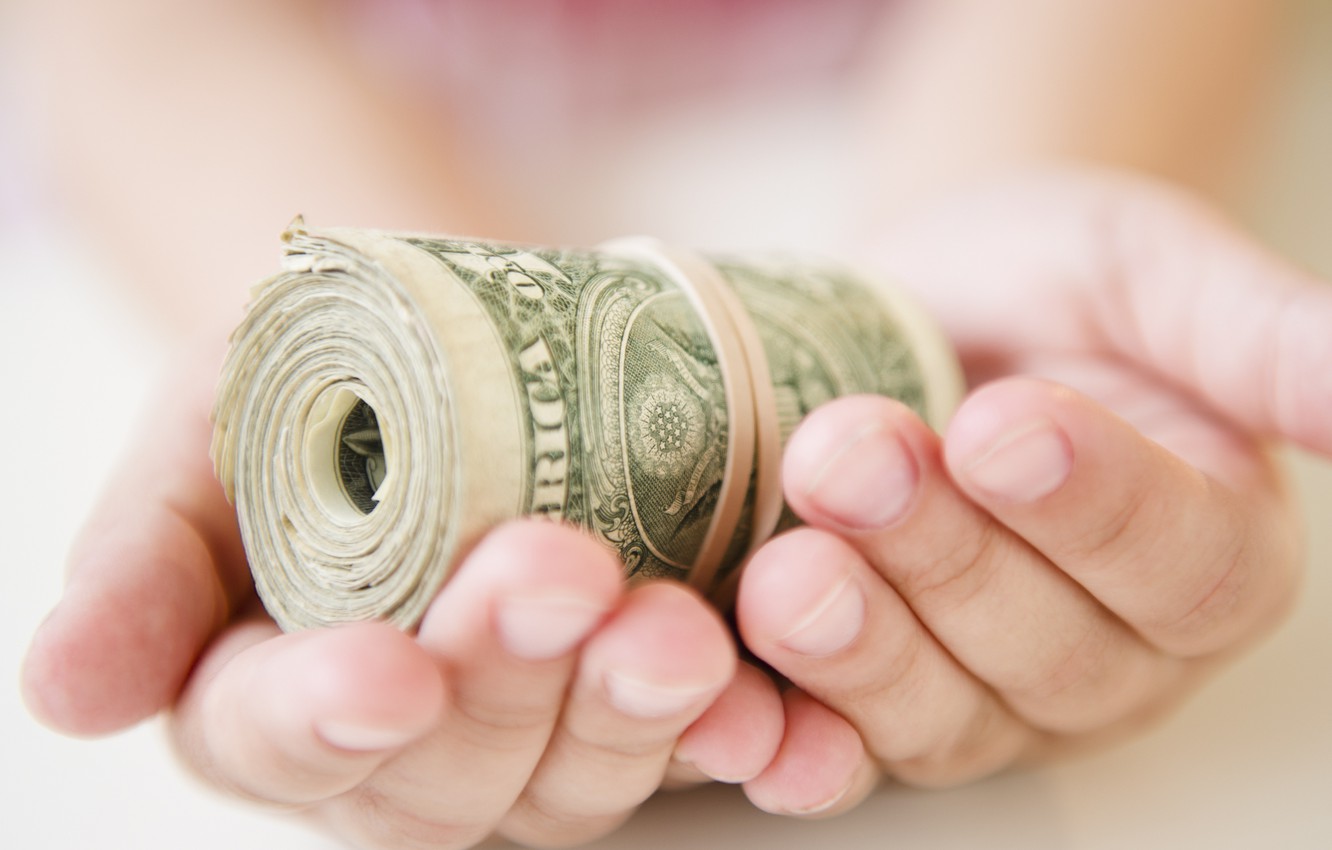Wallpaper woman, money, dollars, hand image for desktop, section макро