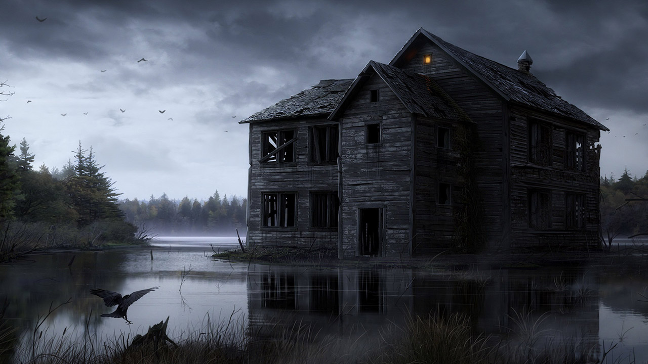 halloween haunted house wallpaper