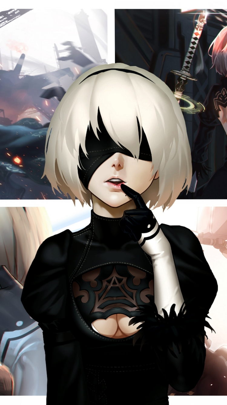 Download video game, 2b, nier: automata 750x1334 wallpaper, iphone 7, iphone 8, 750x1334 HD image, background, 5776