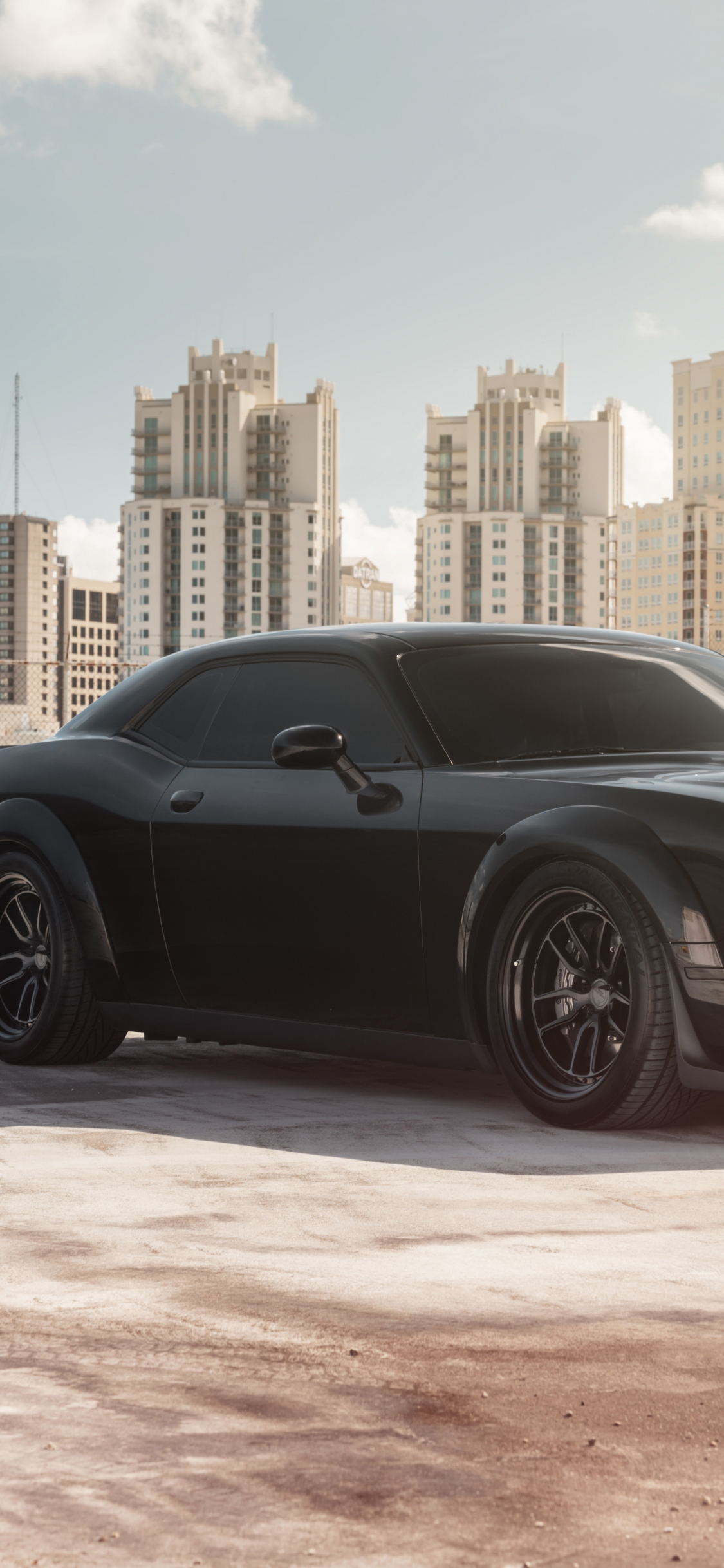 Download muscle car, black, dodge challenger srt, side view, 2019 1125x2436 wallpaper, iphone x, 1125x2436 HD image, background, 21485