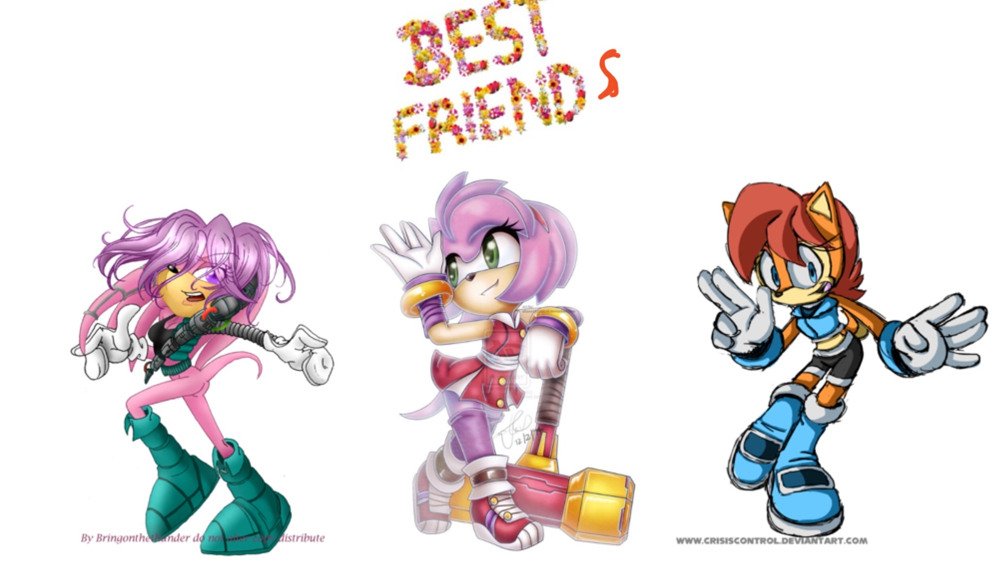 Julie Su! Amy Rose And Sally Acorn Are Best Friends The Hedgehog Photo