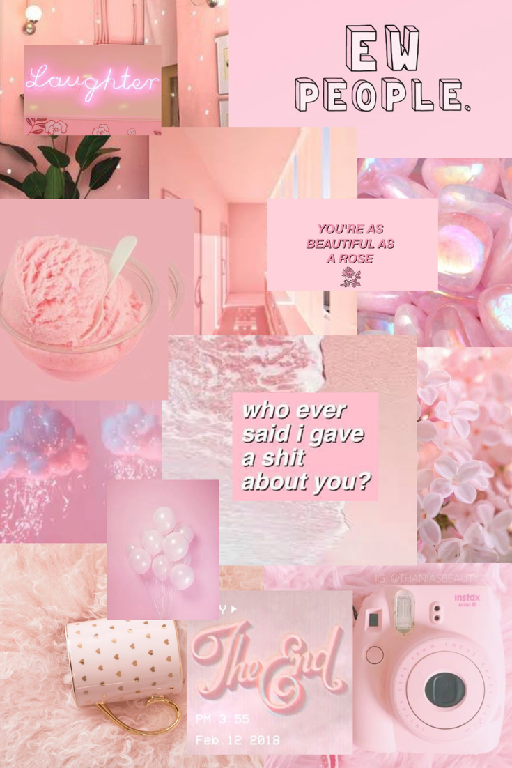 Aesthetic Pink Collage Wallpaper Free Aesthetic Pink Collage Background