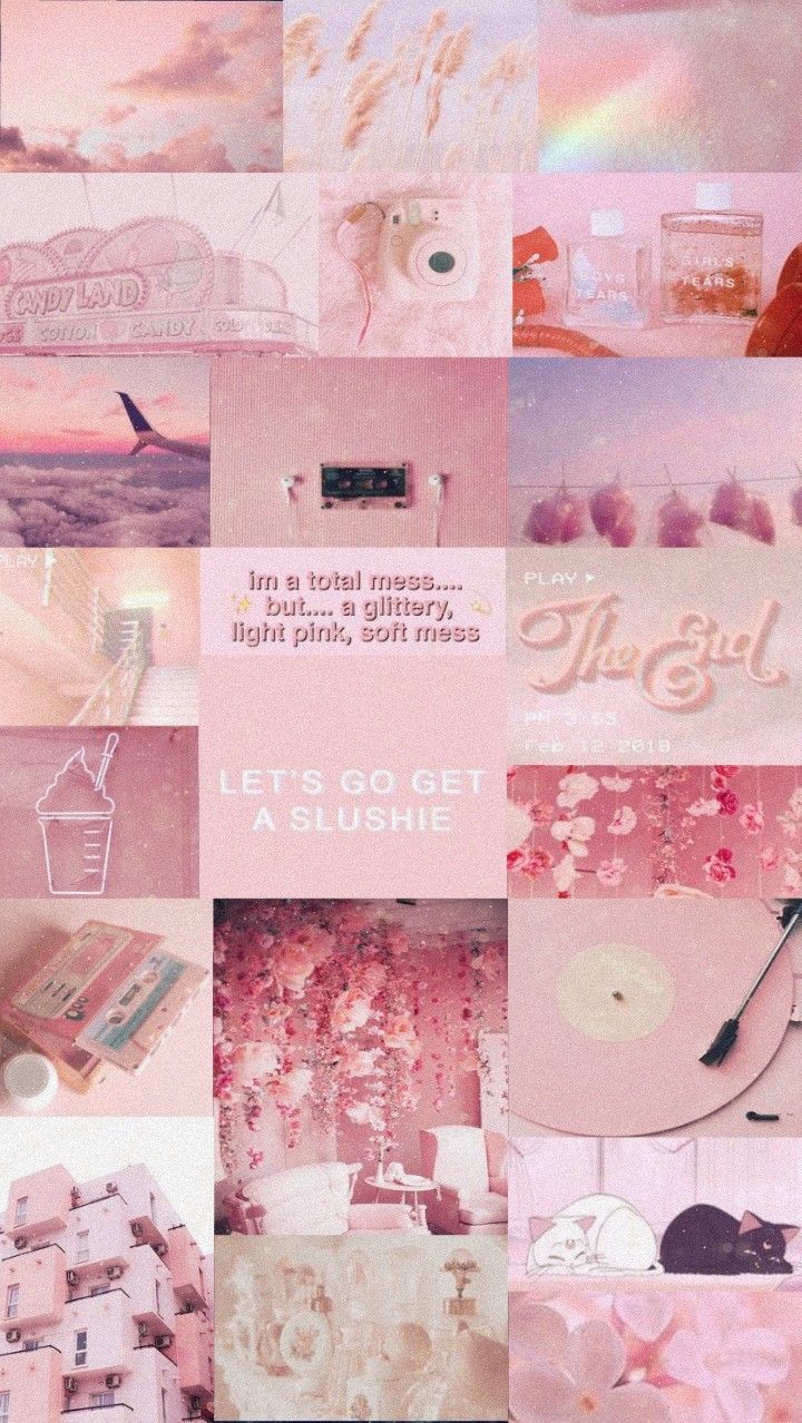 Aesthetic Pink Collage Wallpaper Free Aesthetic Pink Collage Background