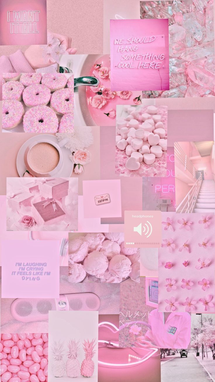 My first photo collage, feel free to edit❤️ #pink #background #collage - #. Pink wallpaper girly, Pink wallpaper iphone, Pastel pink aesthetic