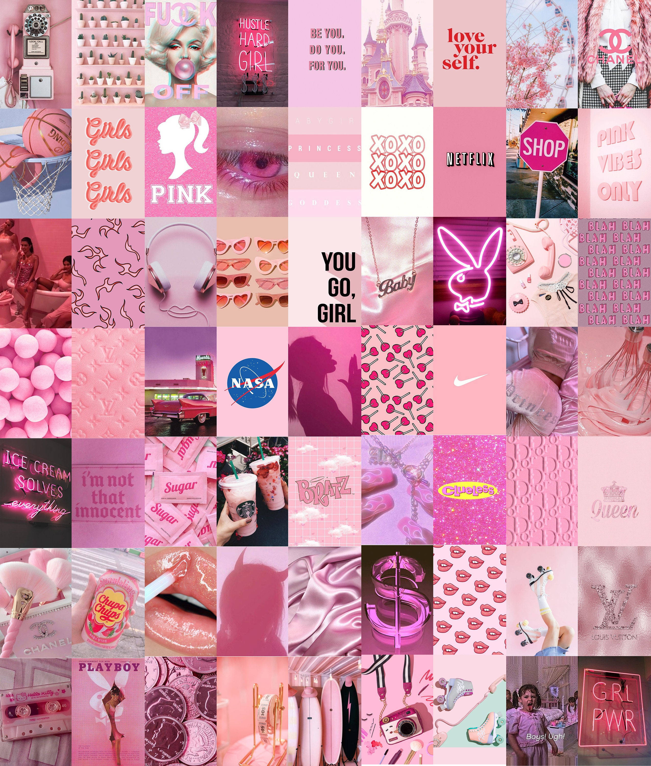 Pastel Pink Collages Wallpapers - Wallpaper Cave