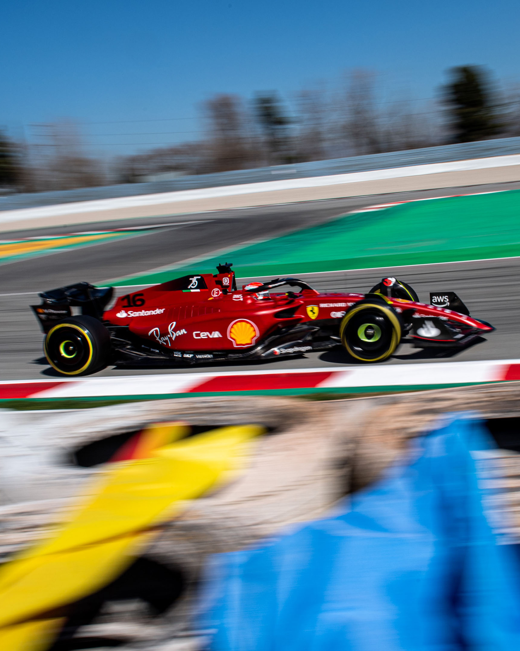Scuderia Ferrari fun in the Barcelona sun