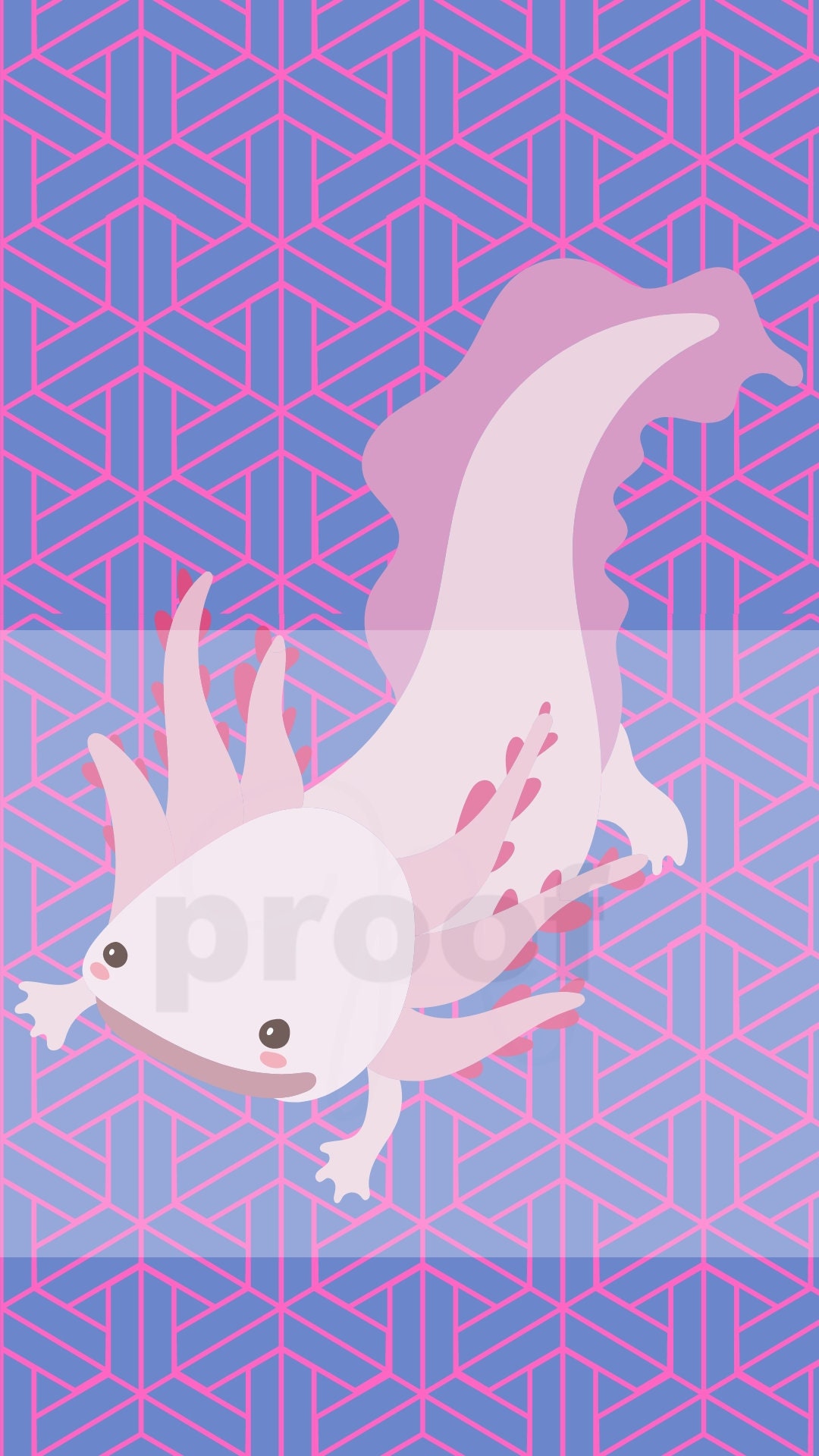 Axolotl Kawaii Fish iPhone Wallpaper Background Android