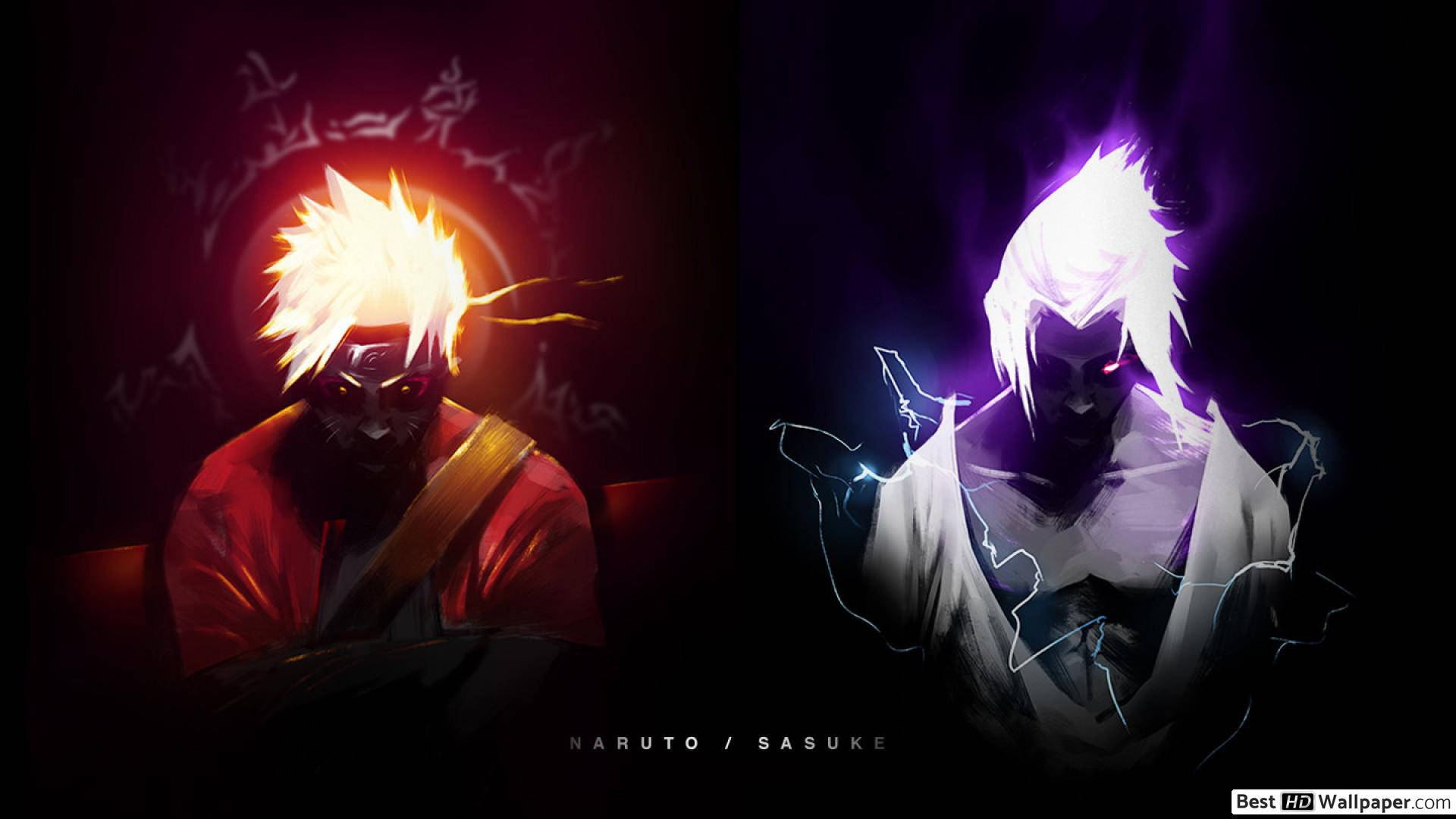 Download Neon Naruto And Sasuke Wallpaper