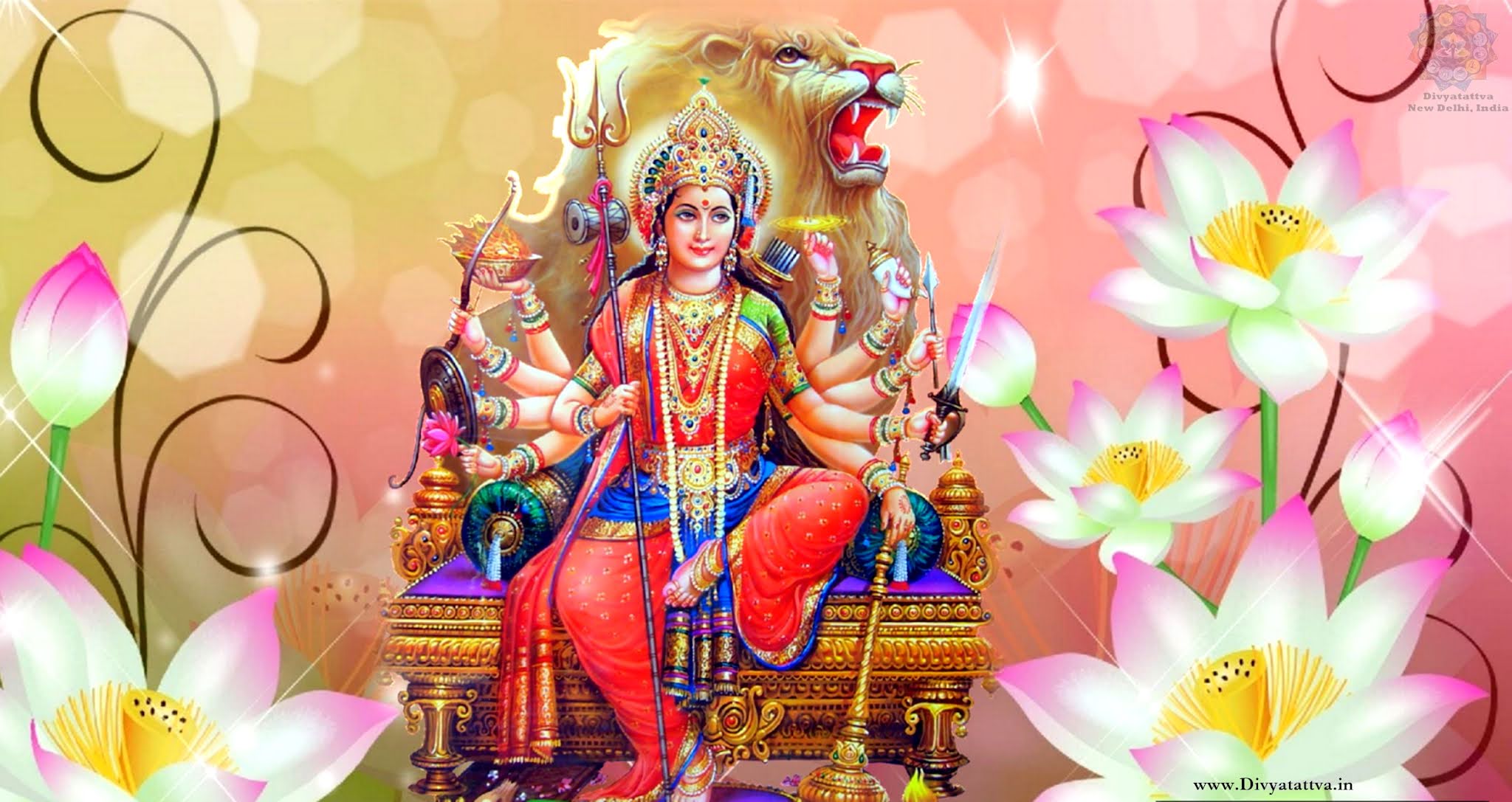 Durga Maa 4K HD Widescreen Wallpaper & Devi Background Image