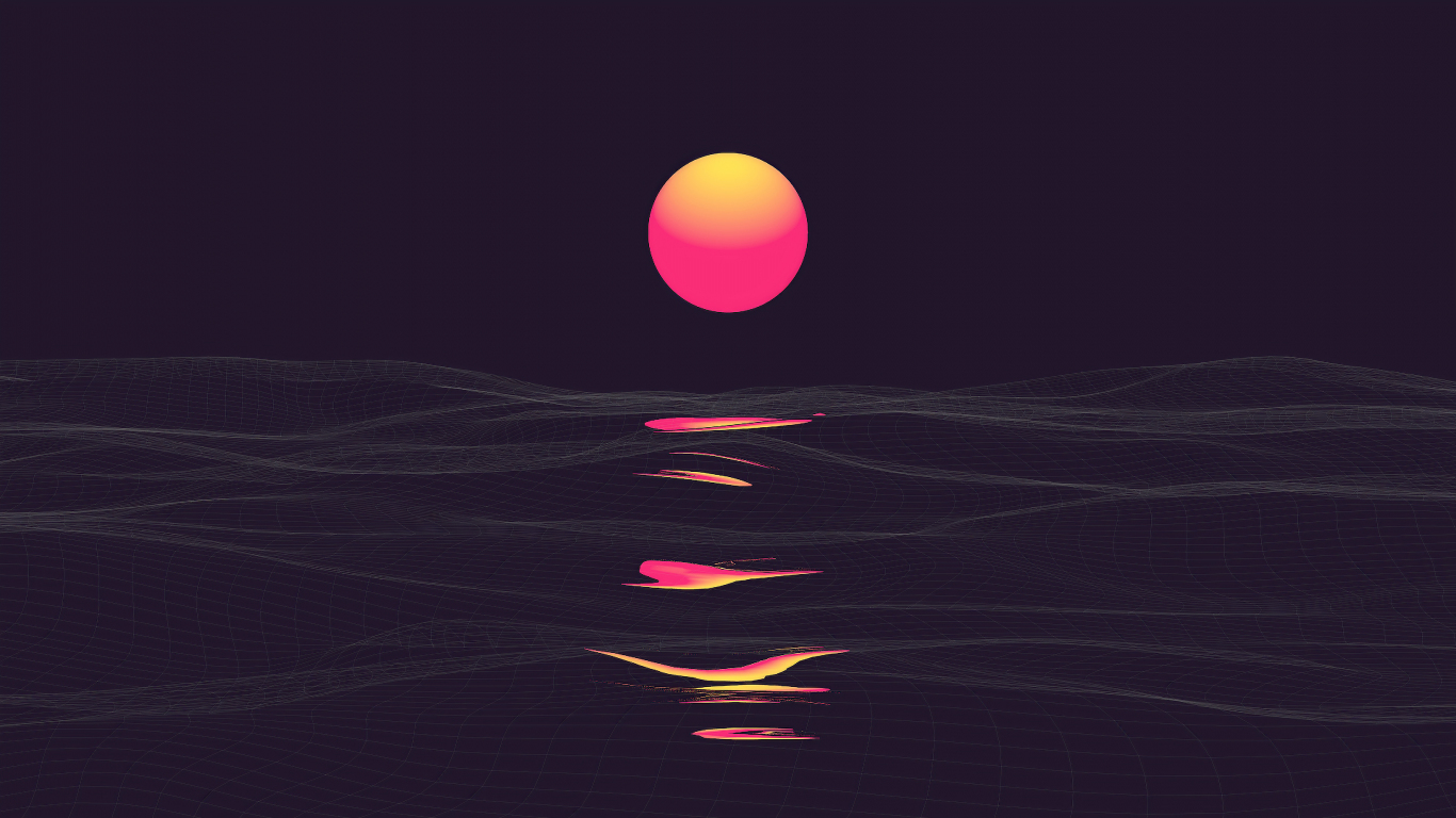 Retro Wave Scandroid Sun HD WALLPAPER