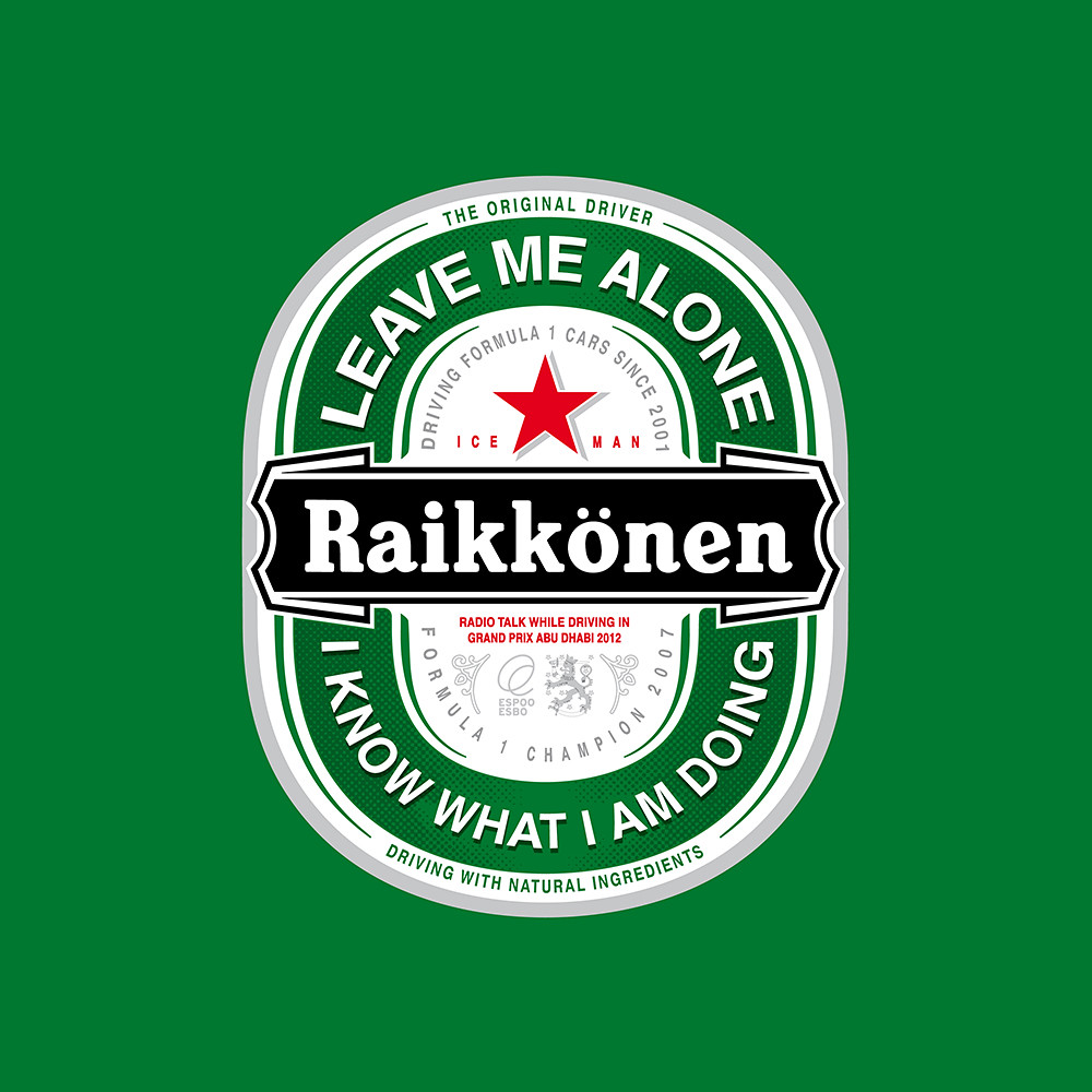 Raikonnen Heineken Logo. Tribute Logo after the famous radi