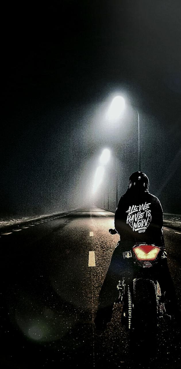 Motorcycle dark road wallpaper