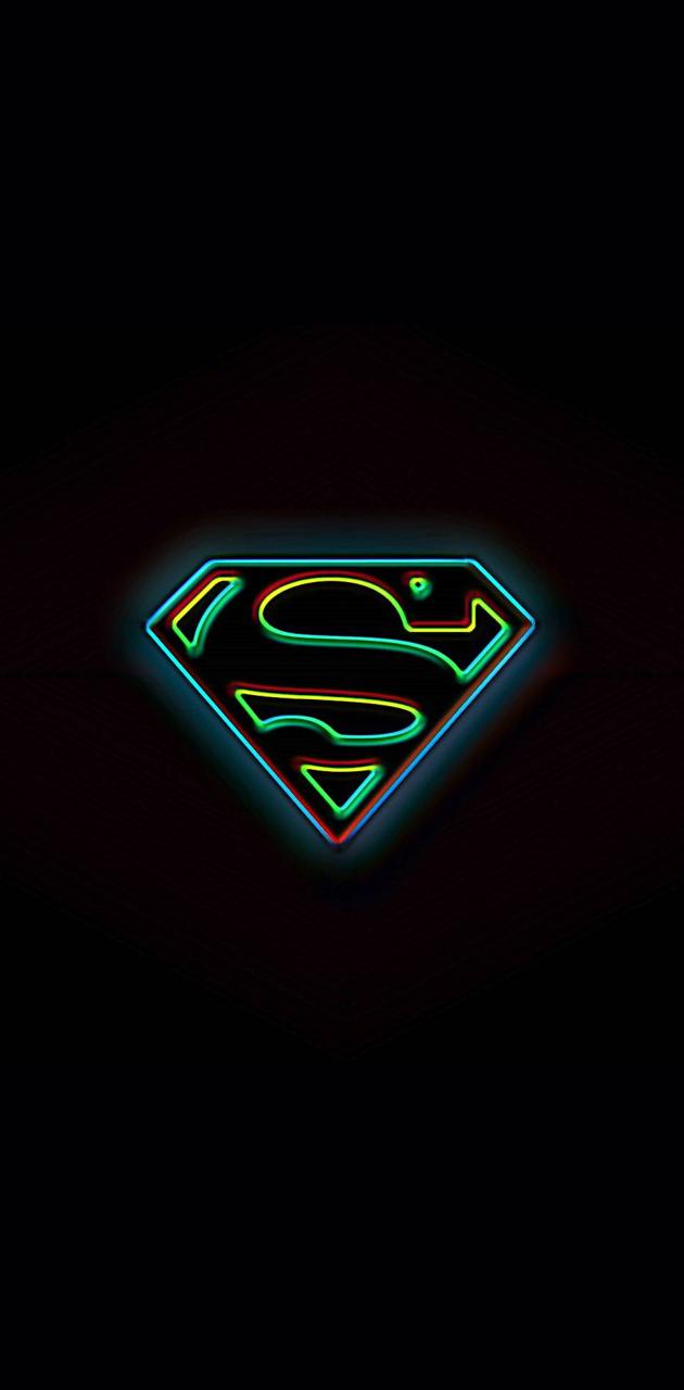 Neon superman wallpaper