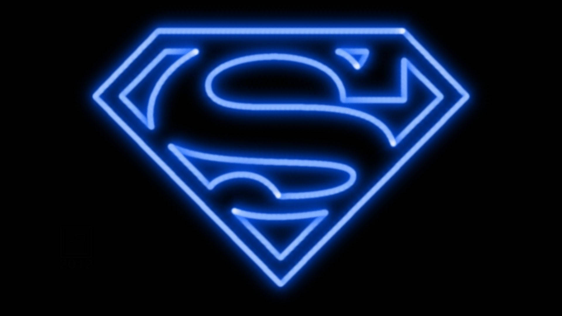 Download Neon Blue Superman Logo Wallpaper