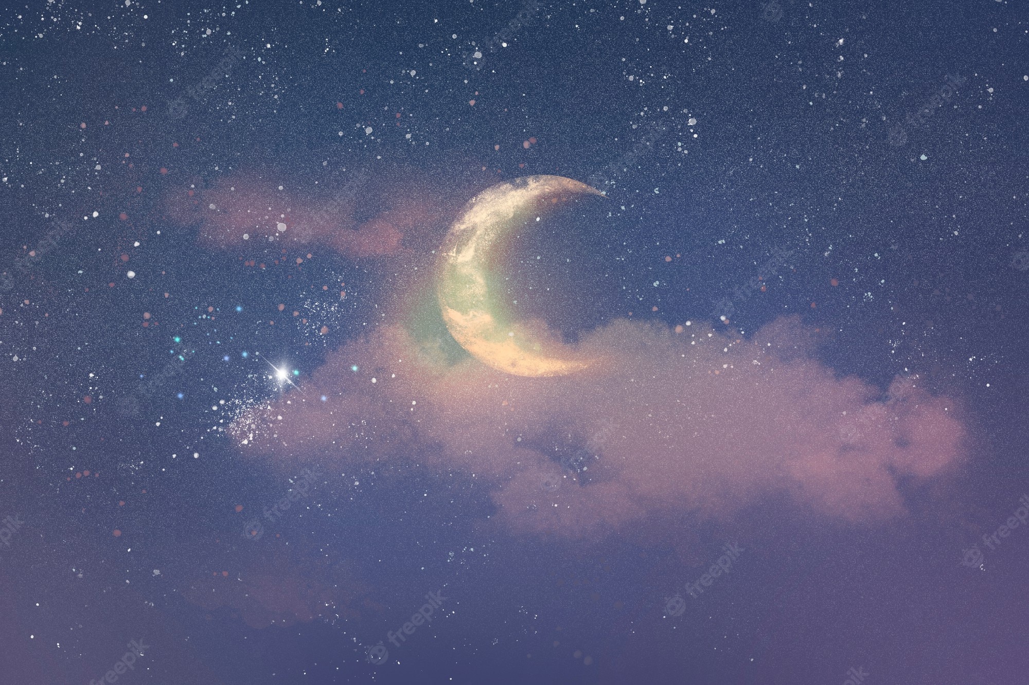 10,Night Sky Moon Picture