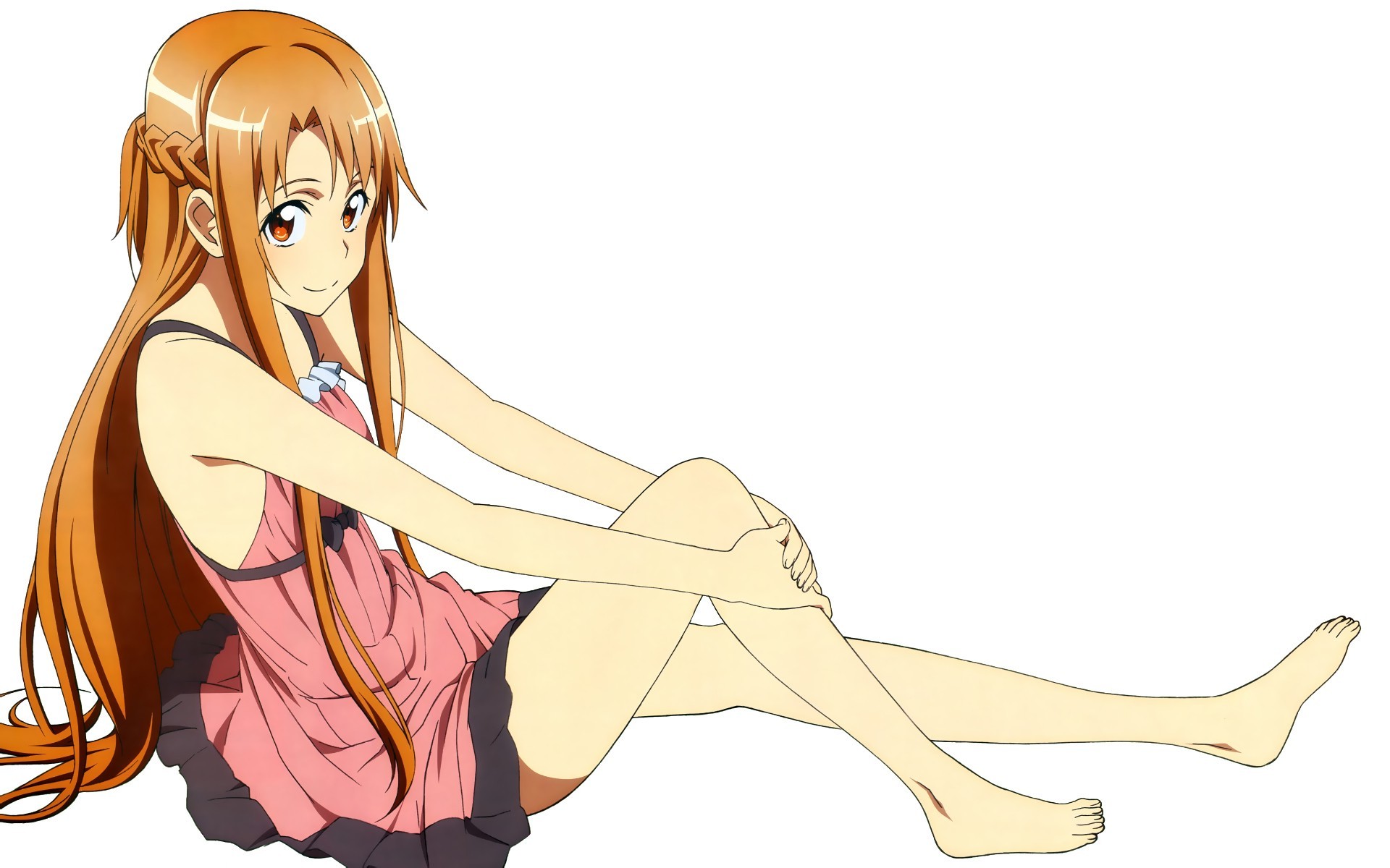 Sword Art Online, Anime, Anime Girls, Yuuki Asuna, Orange Eyes, Orange Hair, Long Hair, Anime Wallpaper HD / Desktop and Mobile Background