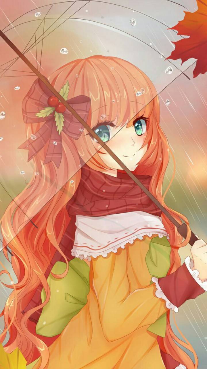 anime girl with orange hair