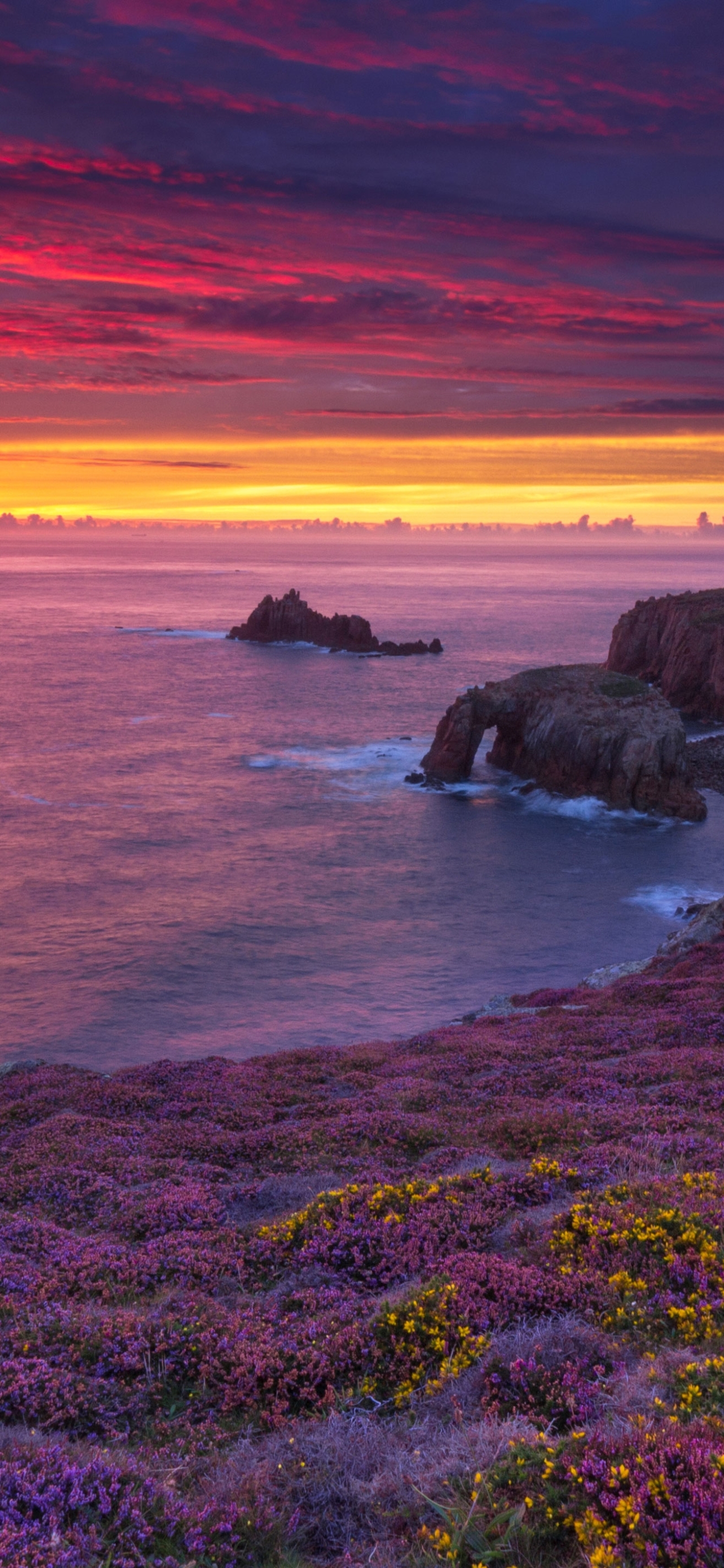 Sunset over Land's End, Cornwall in late summer