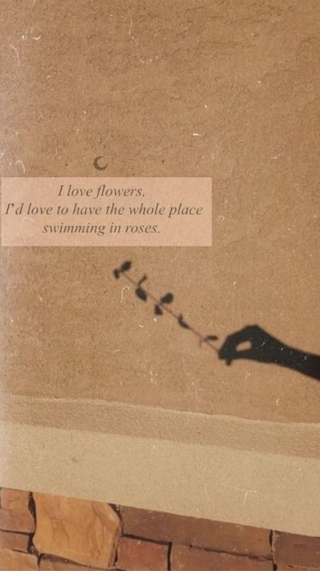 Download Aesthetic Beige Flowers Quote Wallpaper